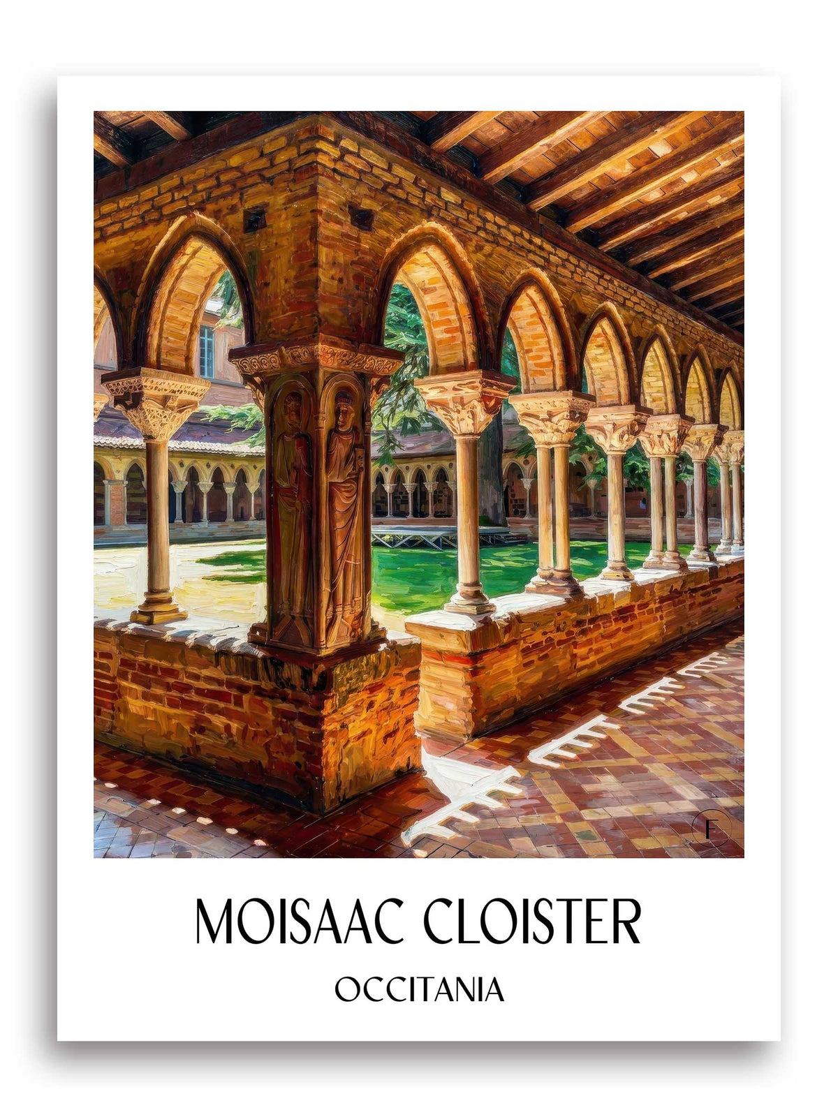 Cloître de Moisaac Poster - Okzitanien - Frankreich Kunstdruck - Ölgemälde von A4 bis A1 - favplace