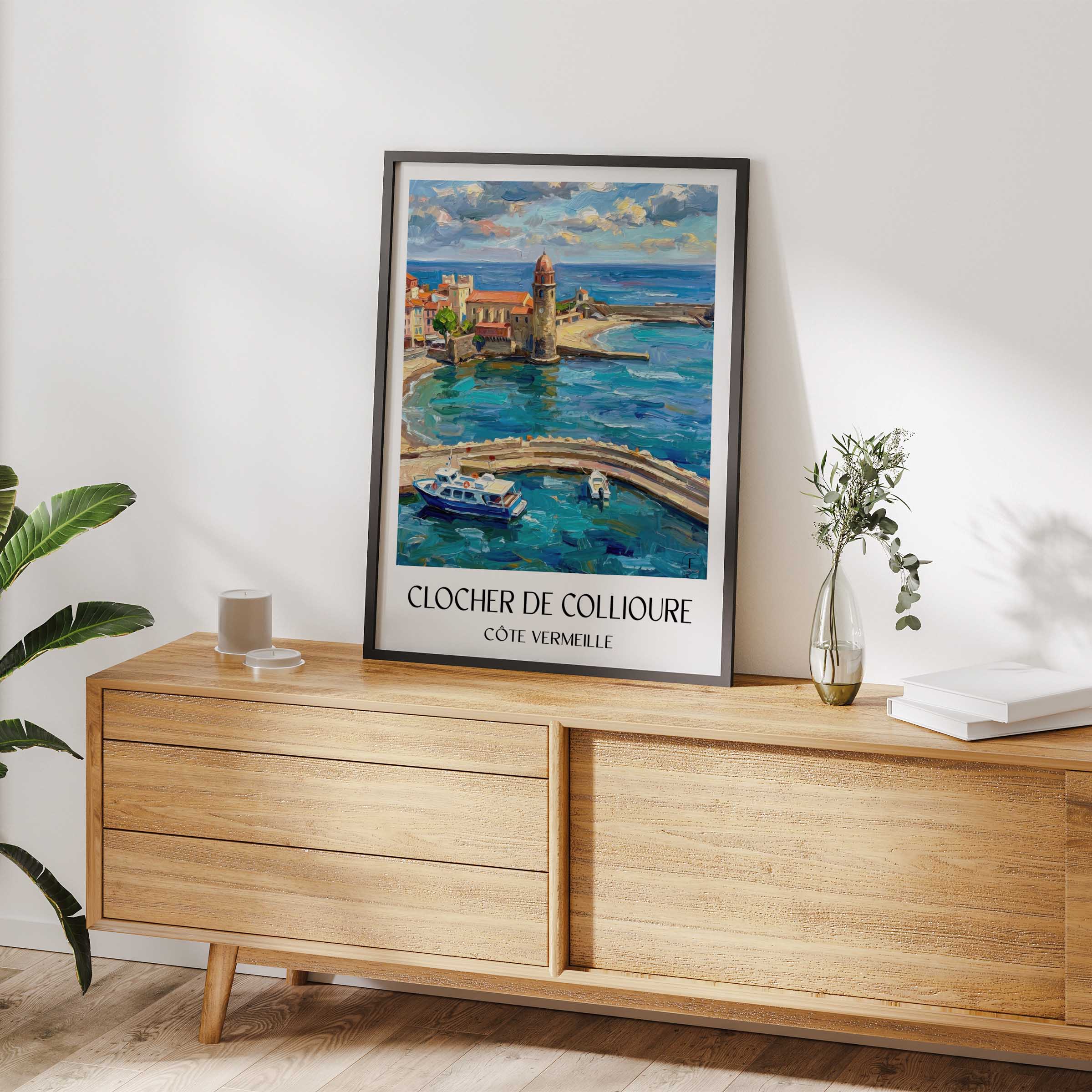 clocher-de-collioure-côte-vermeille-frankreich-poster-oil-painting-oelgemaelde