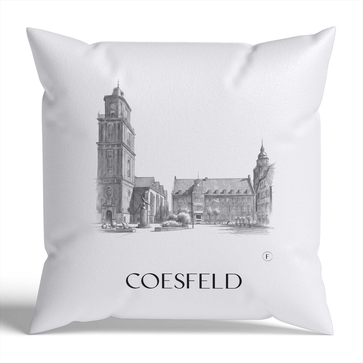 Coesfeld Kissenhülle - Zierkissen Bezug - Münsterland - Deutschland Kissen bzw. Kissenbezug im Zeichnung Stil - favplace