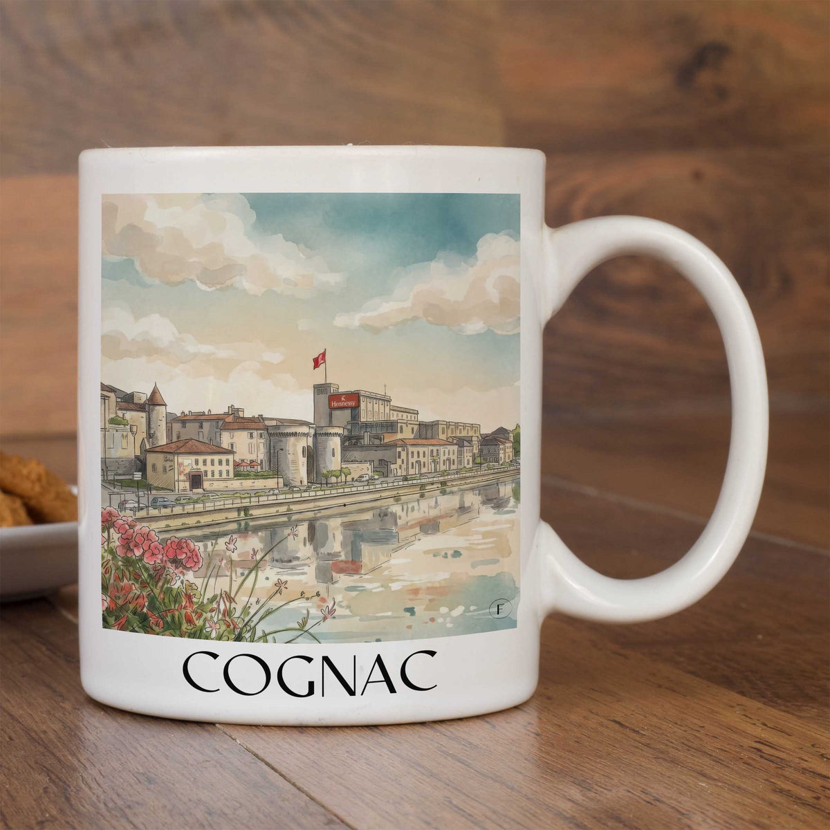 cognac-charente-frankreich-kaffeebecher-aquarell