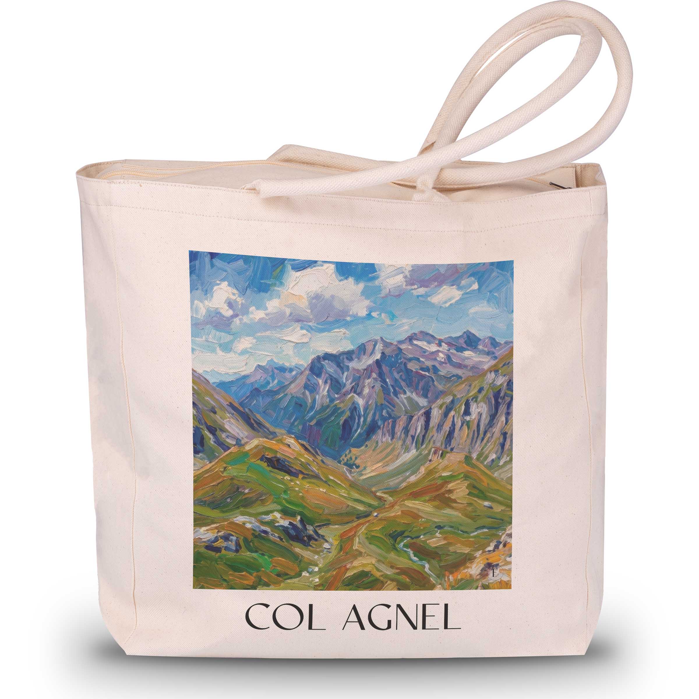 Col Agnel Shopping Tasche - Molines-en-Queyras - Frankreich Tote Bag - Einkaufstasche im Ölgemälde Stil - favplace
