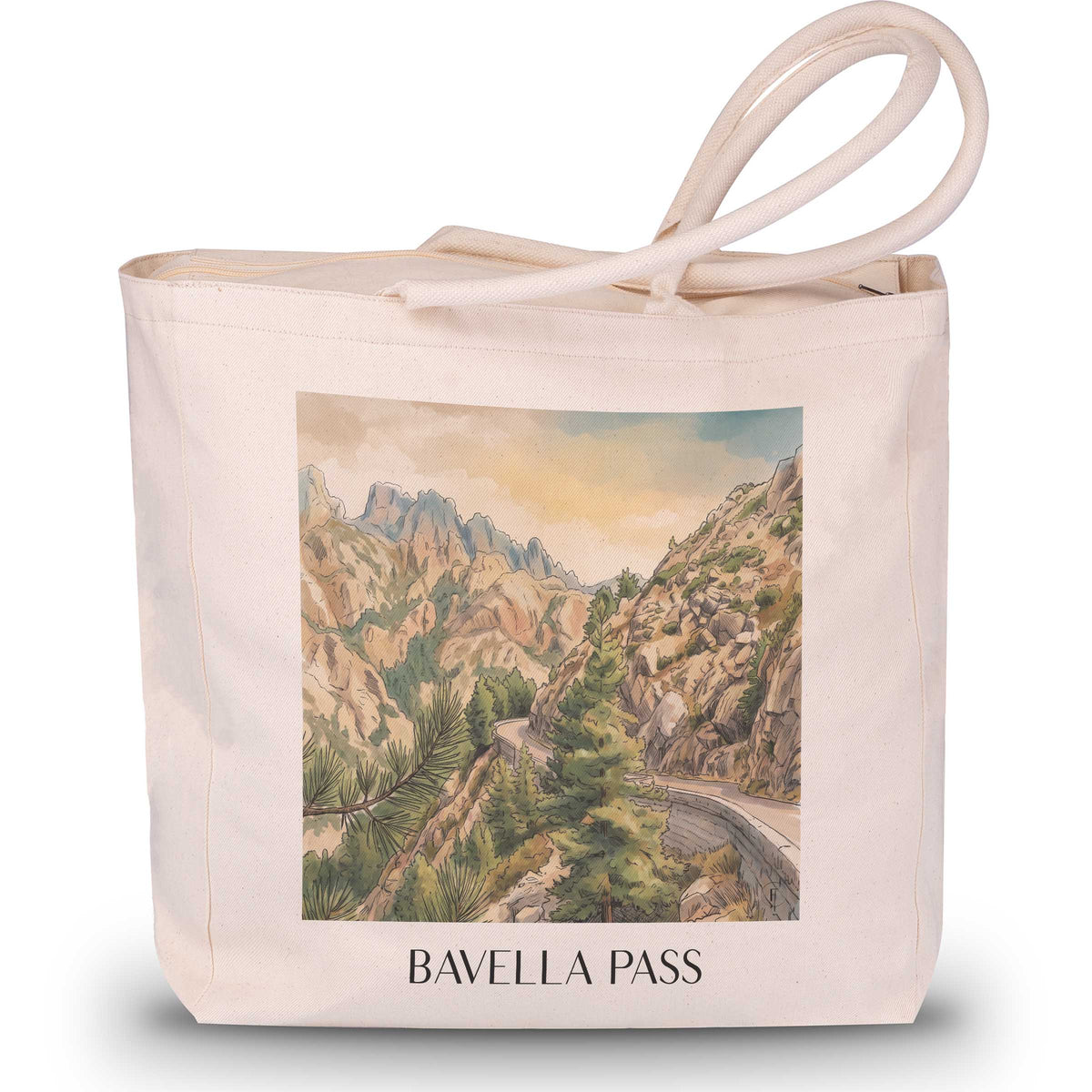 Col de Bavella Shopping Tasche - Korsika - Frankreich Tote Bag - Einkaufstasche im Aquarell Stil - favplace