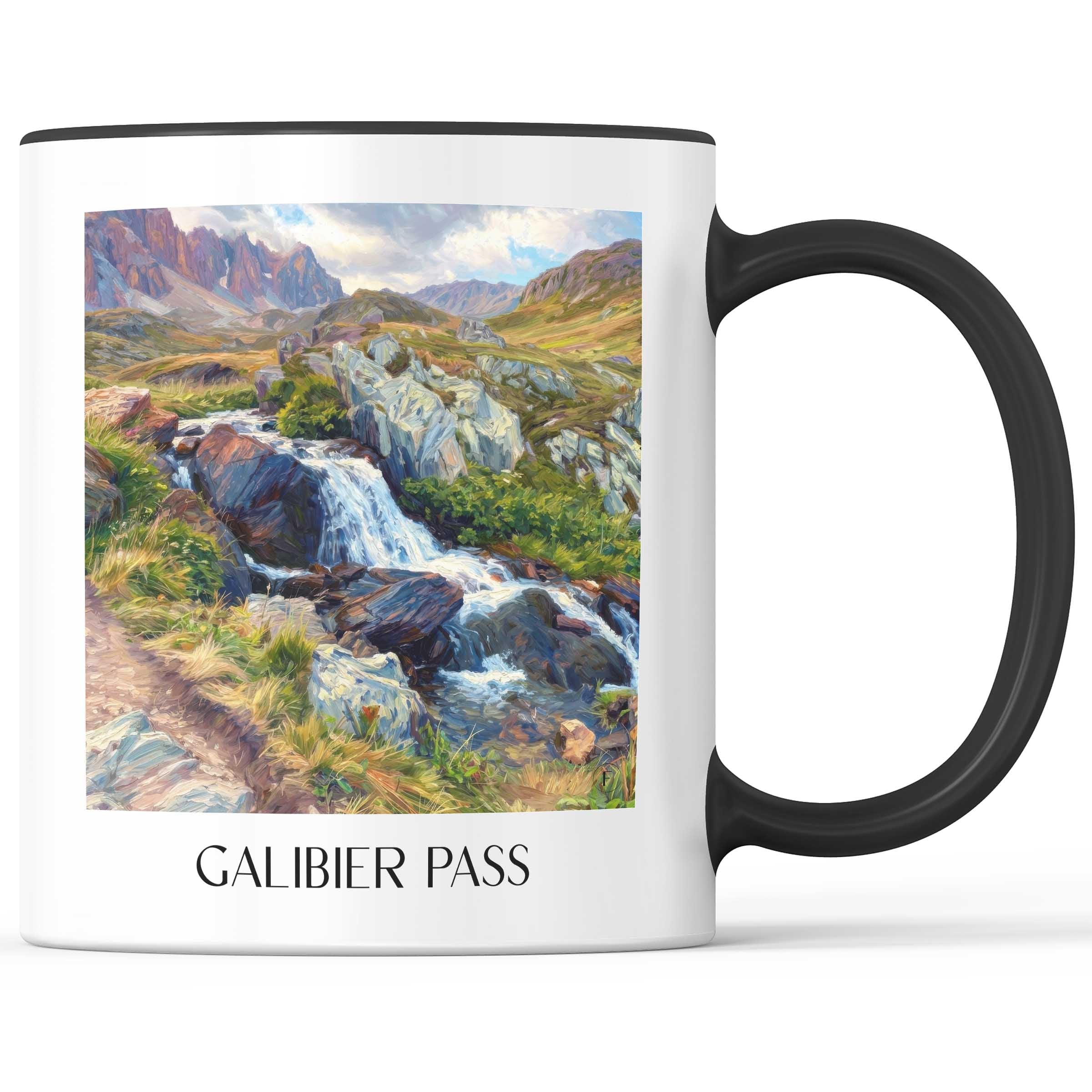 Col du Galibier Kaffeebecher - Alpes du Sud - Frankreich Becher - Kaffeetasse im Ölgemälde Stil - favplace