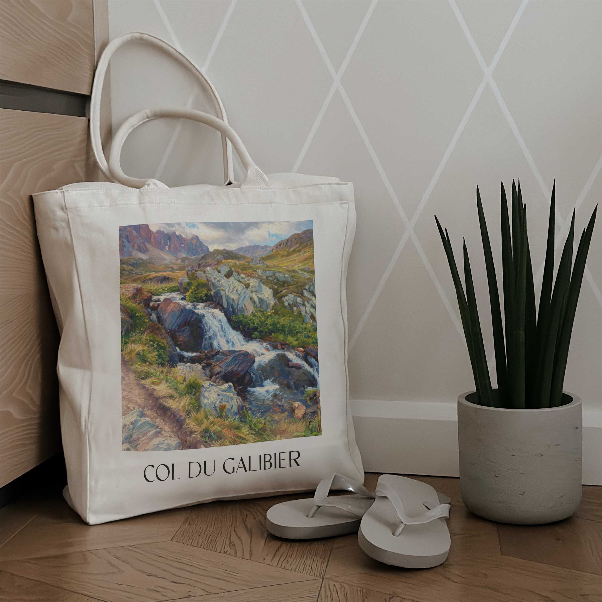 col-du-galibier-alpes-du-sud-frankreich-einkaufstasche-oil-painting-oelgemaelde