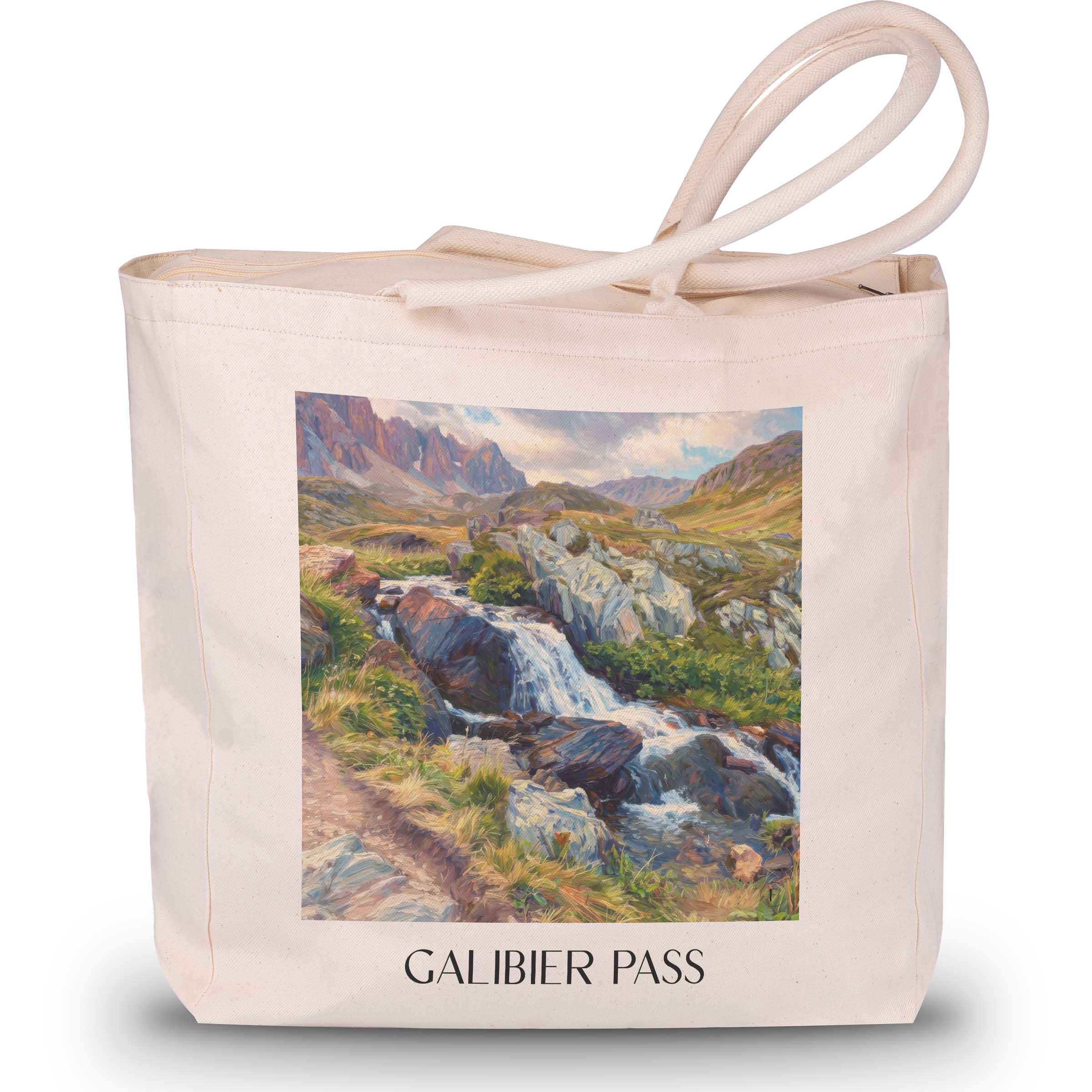 Col du Galibier Shopping Tasche - Alpes du Sud - Frankreich Tote Bag - Einkaufstasche im Ölgemälde Stil - favplace