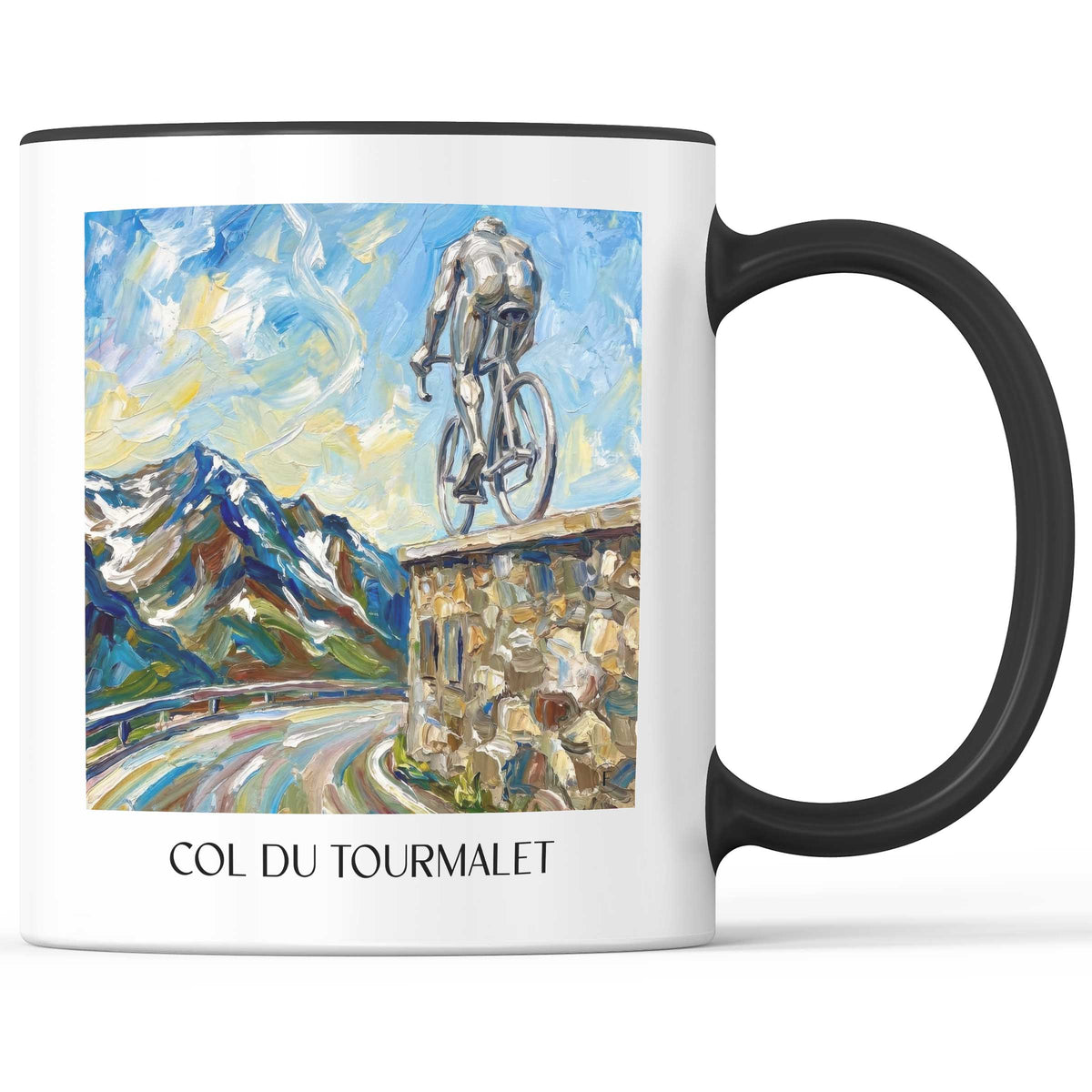 Col du Tourmalet Kaffeebecher - Pyrénées - Frankreich Becher - Kaffeetasse im Ölgemälde Stil - favplace
