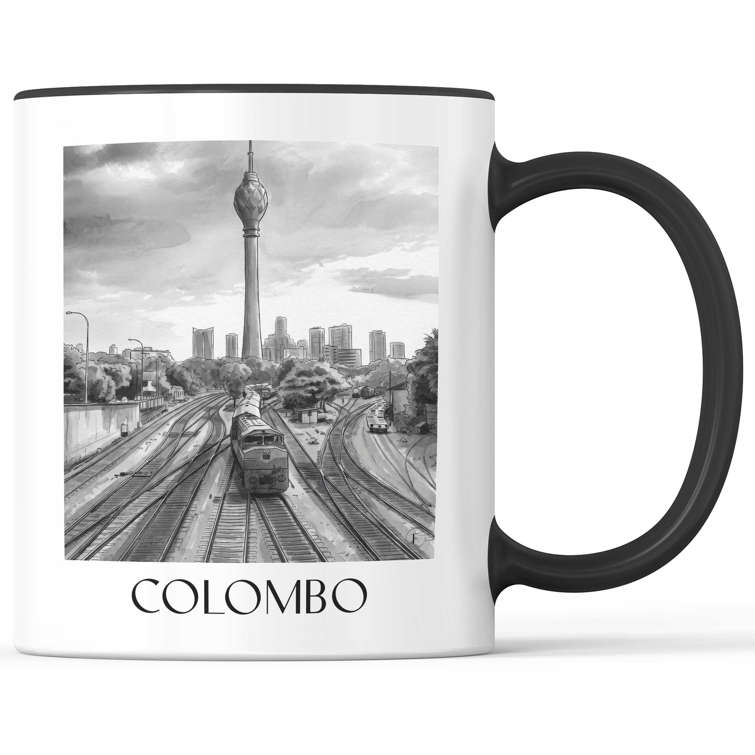 colombo-sri-lanka-kaffeebecher-aquarell-schwarz-weiss