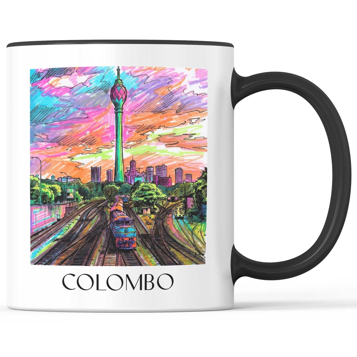 Colombo - Sri Lanka Becher - Kaffeetasse im Tag Graffiti Stil - favplace