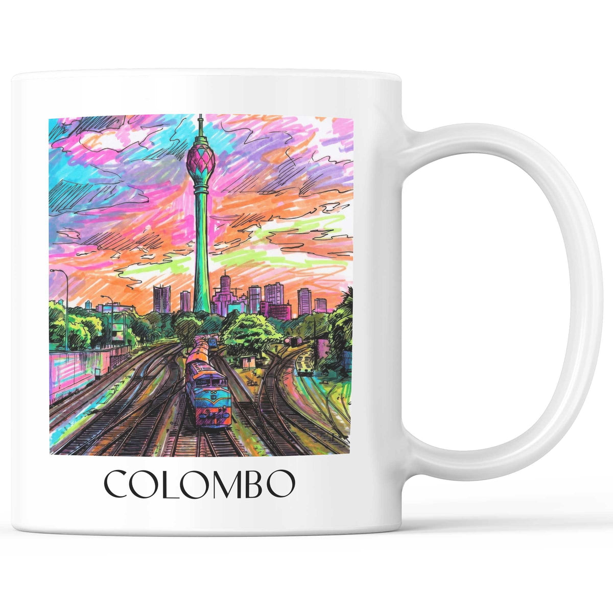 Colombo - Sri Lanka Becher - Kaffeetasse im Tag Graffiti Stil - favplace