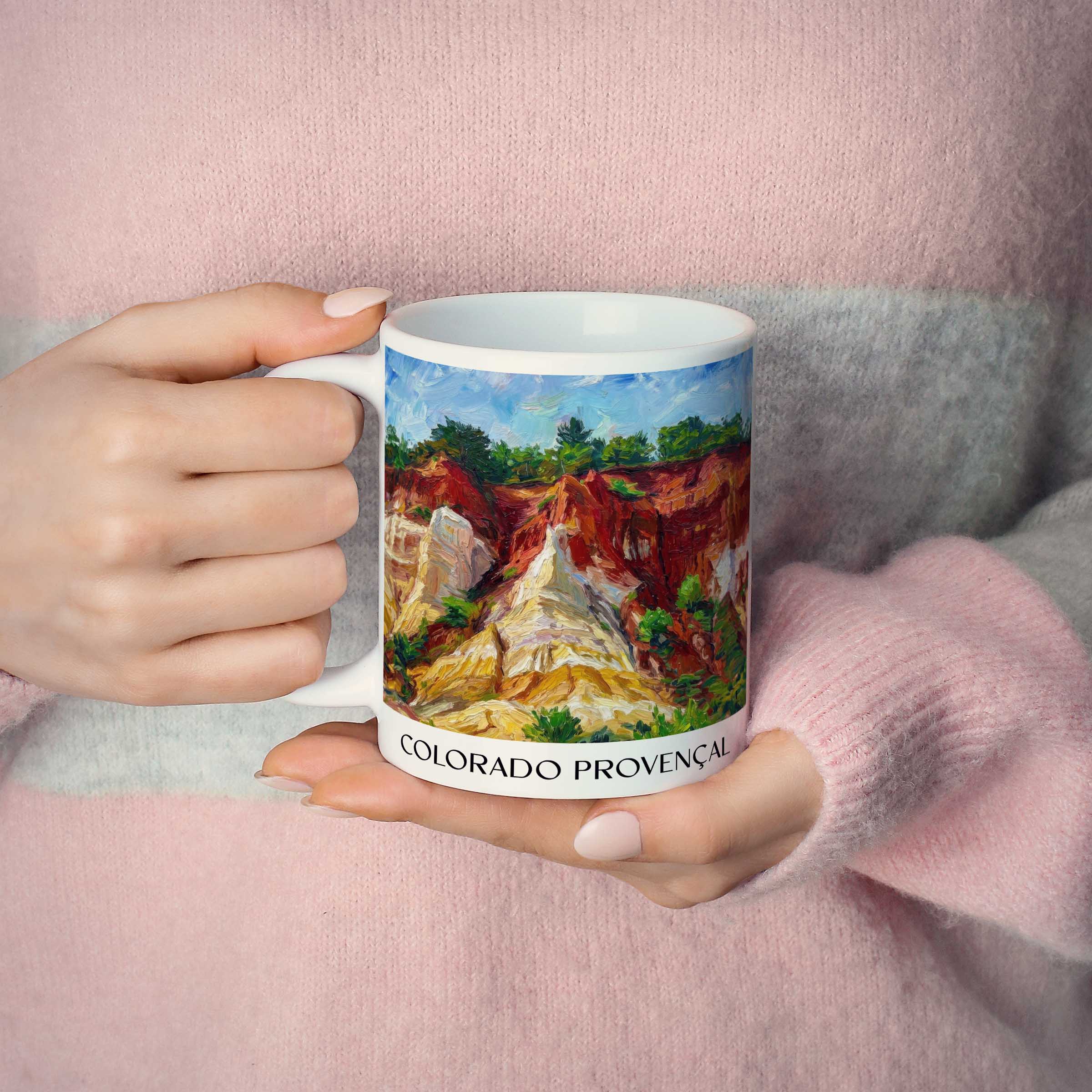 colorado-provençal-rustrel-frankreich-kaffeebecher-oil-painting-oelgemaelde