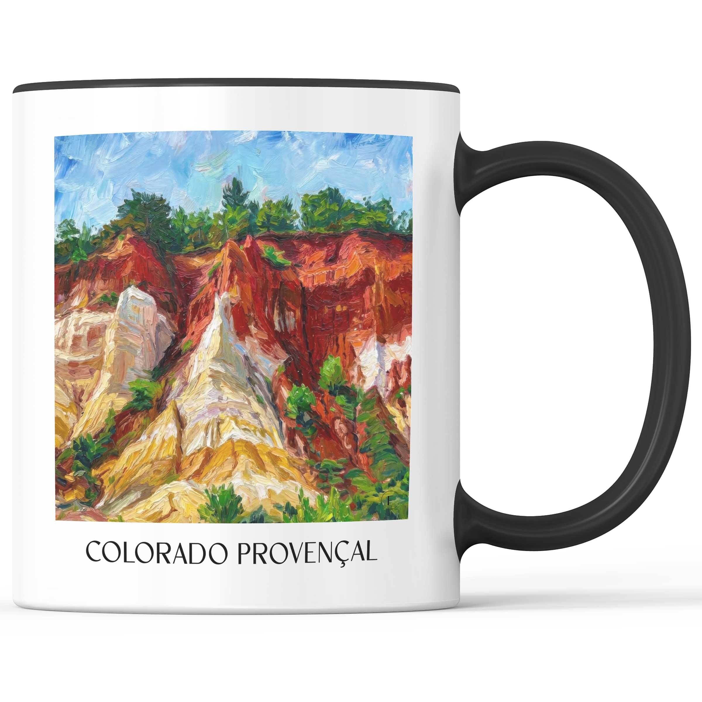Colorado Provençal Kaffeebecher - Rustrel - Frankreich Becher - Kaffeetasse im Ölgemälde Stil - favplace
