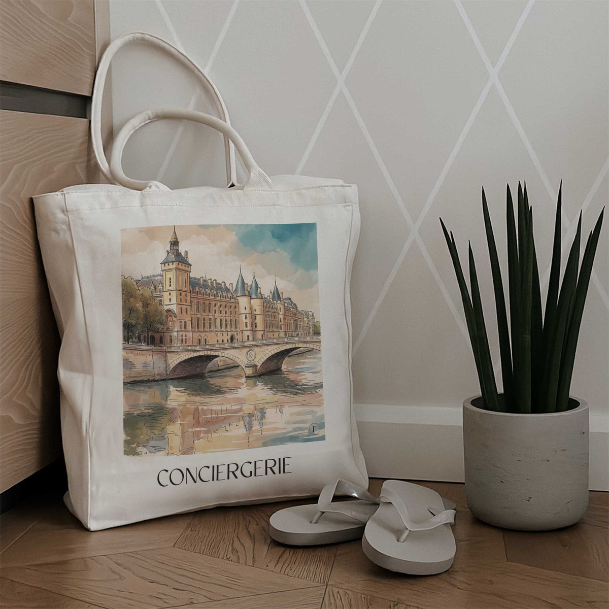 conciergerie-paris-frankreich-einkaufstasche-aquarell
