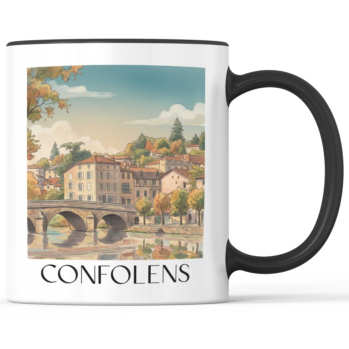 confolens-charente-limousine-frankreich-kaffeebecher-aquarell