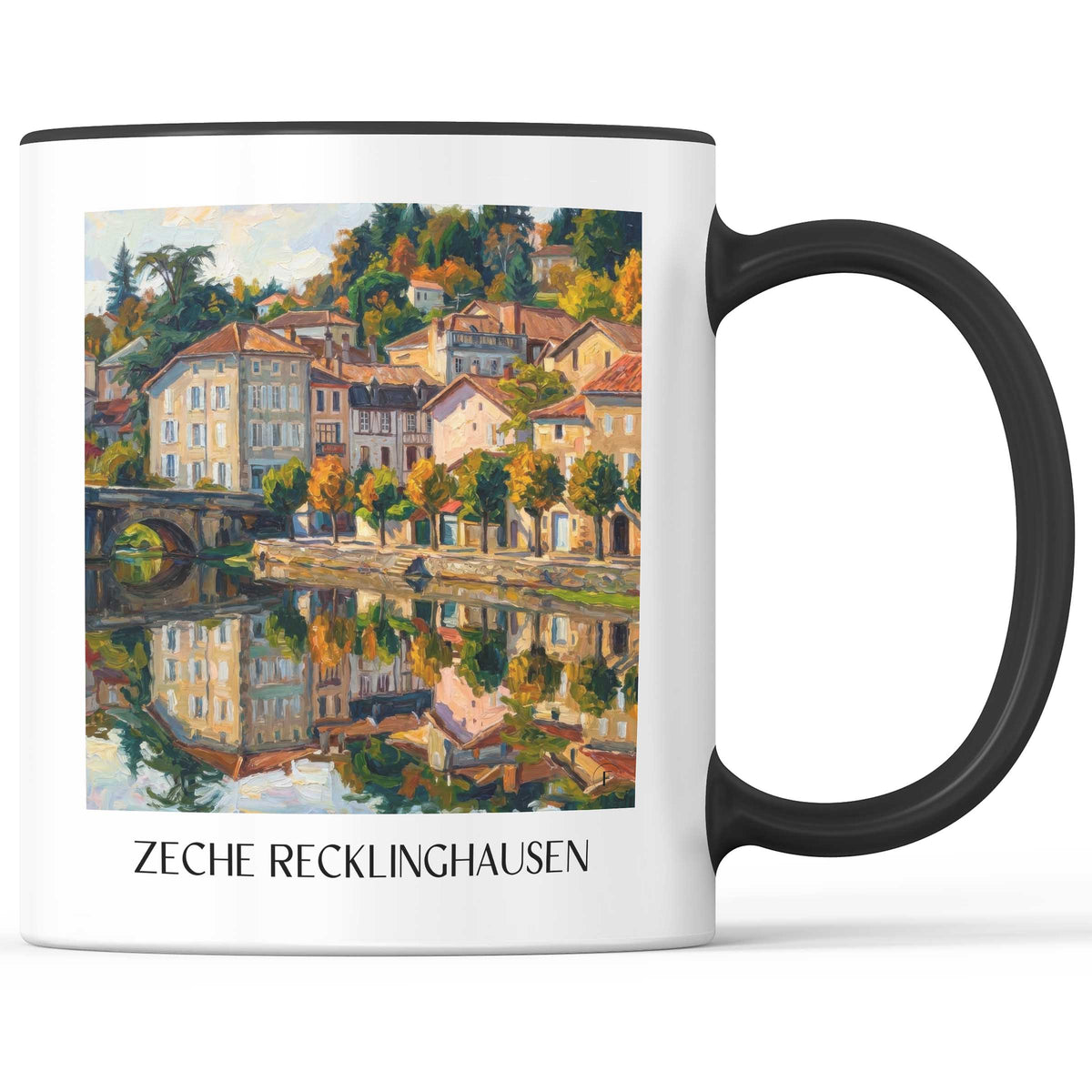 Confolens Kaffeebecher - Charente Limousine - Frankreich Becher - Kaffeetasse im Ölgemälde Stil - favplace