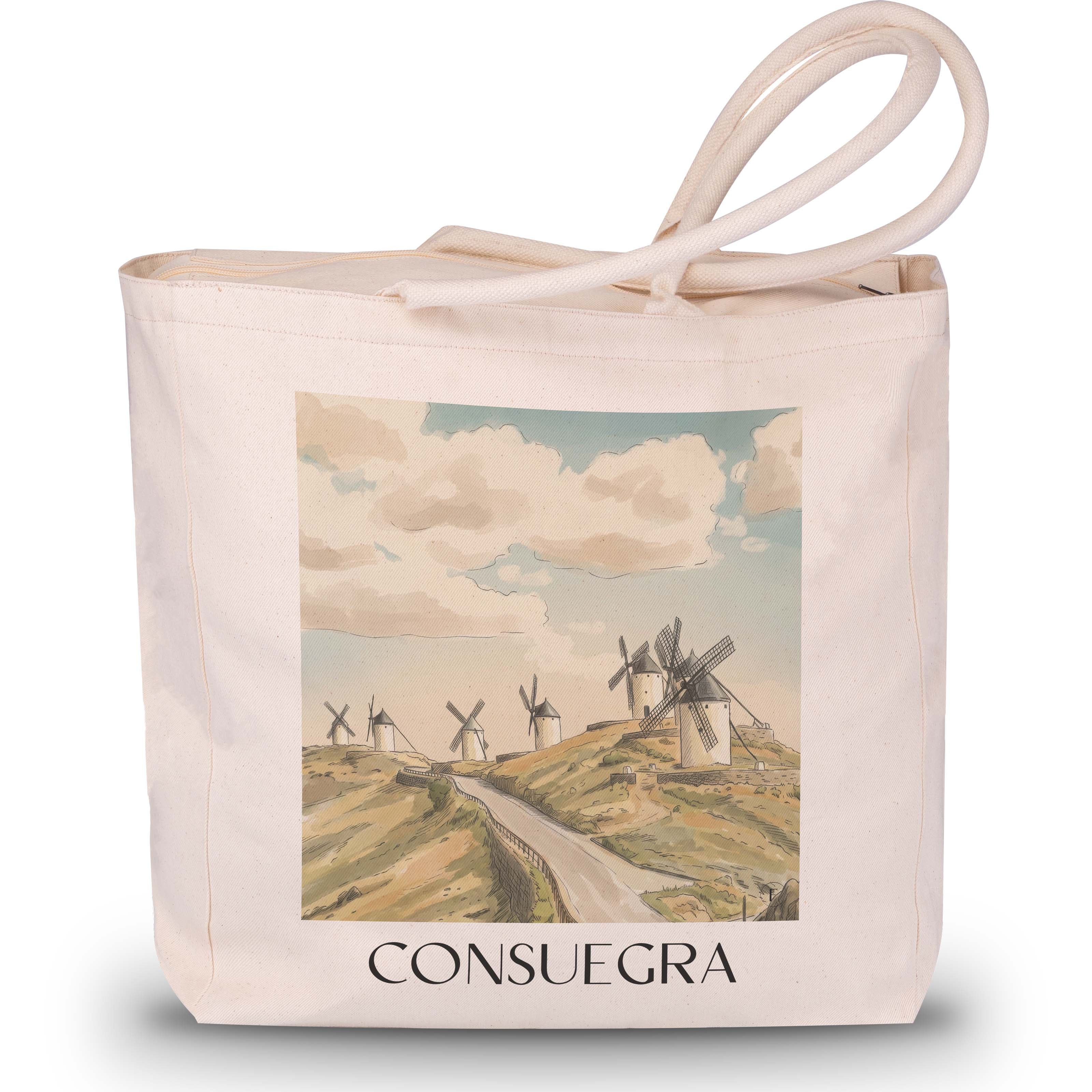 Consuegra Shopping Tasche - Spanien - Spanien Tote Bag - Einkaufstasche im Aquarell Stil - favplace