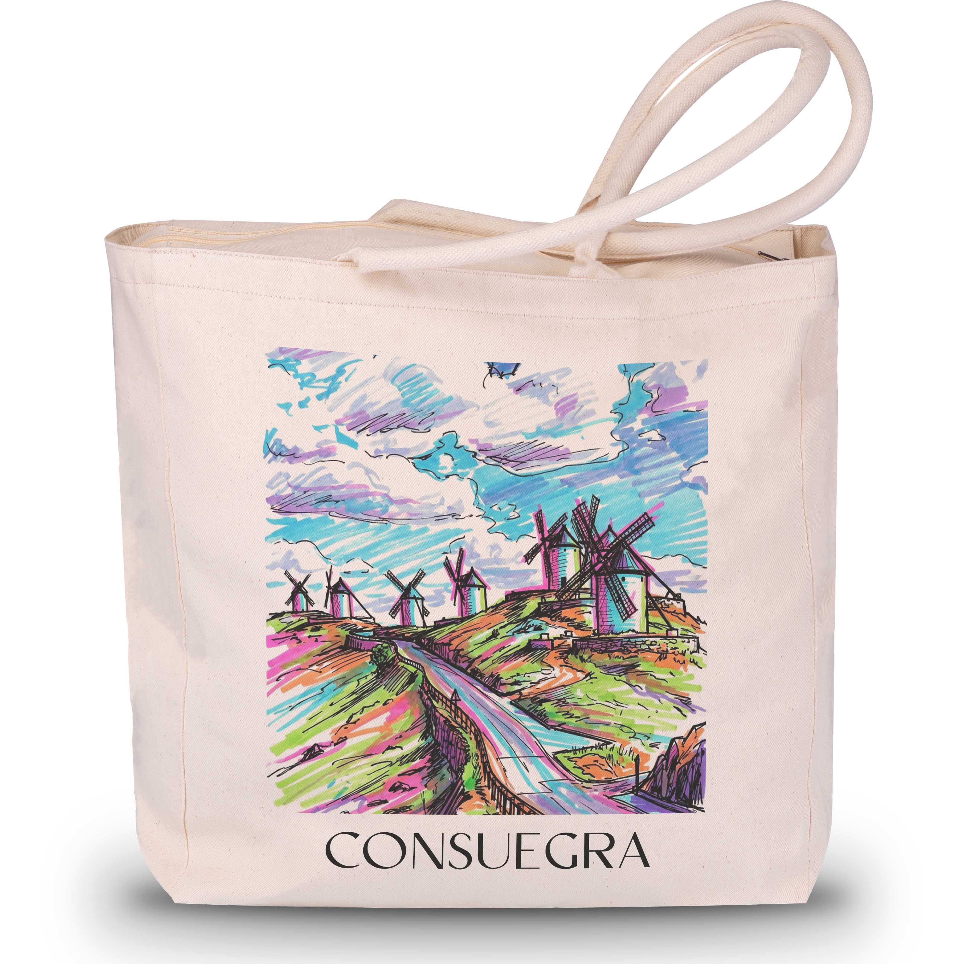 Consuegra Shopping Tasche - Spanien - Spanien Tote Bag - Einkaufstasche im Tag Graffiti Stil - favplace