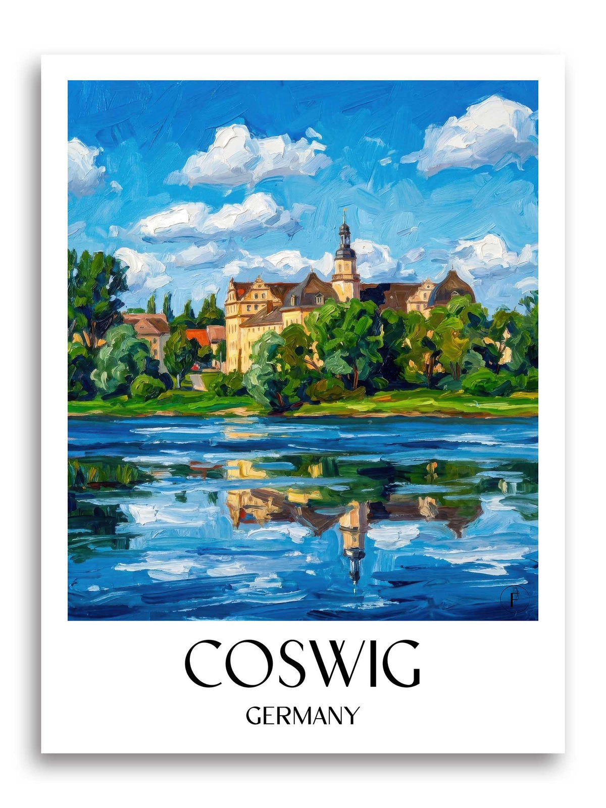 Coswig Poster - Elbe - Deutschland Kunstdruck - Ölgemälde von A4 bis A1 - favplace