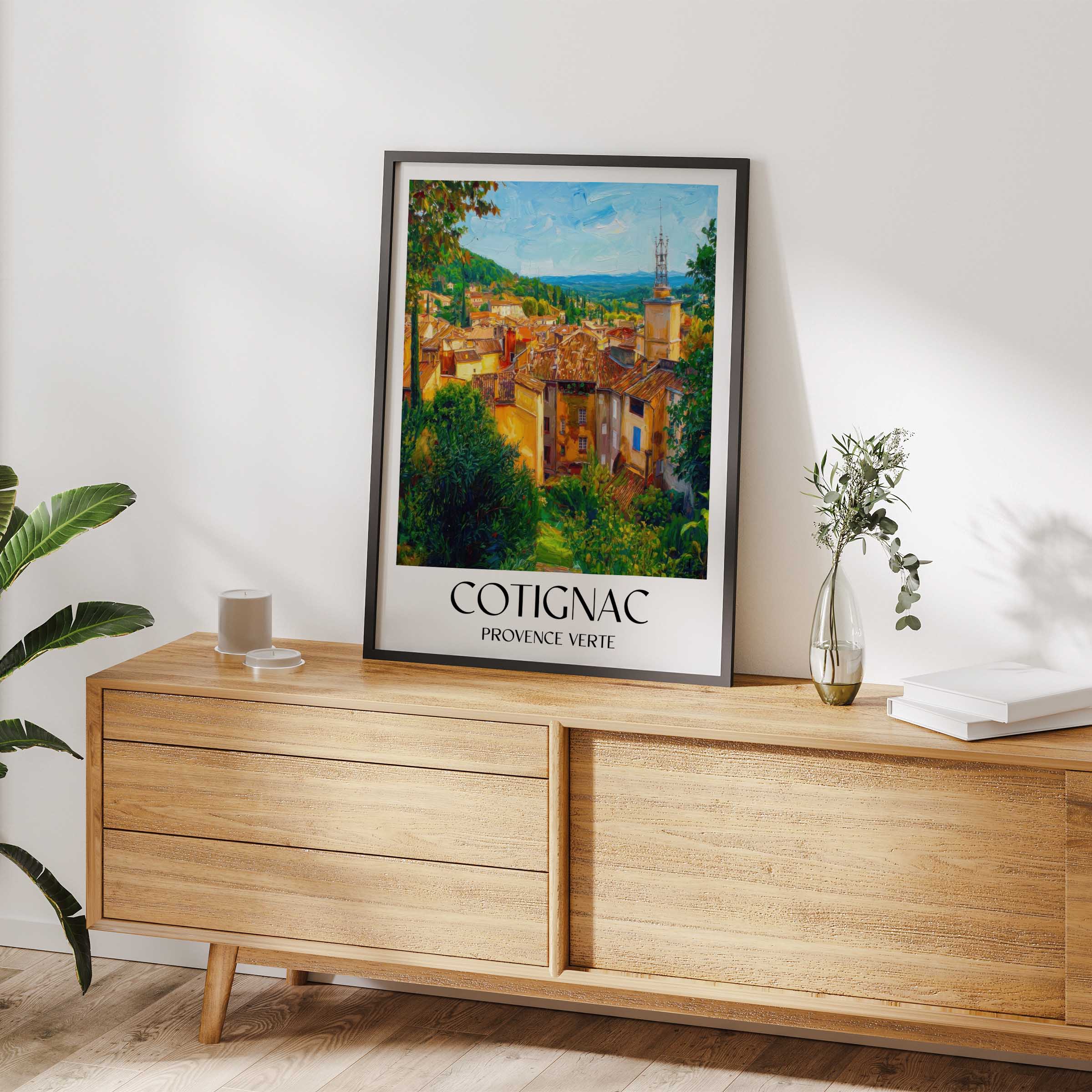 cotignac-provence-verte-frankreich-poster-oil-painting-oelgemaelde