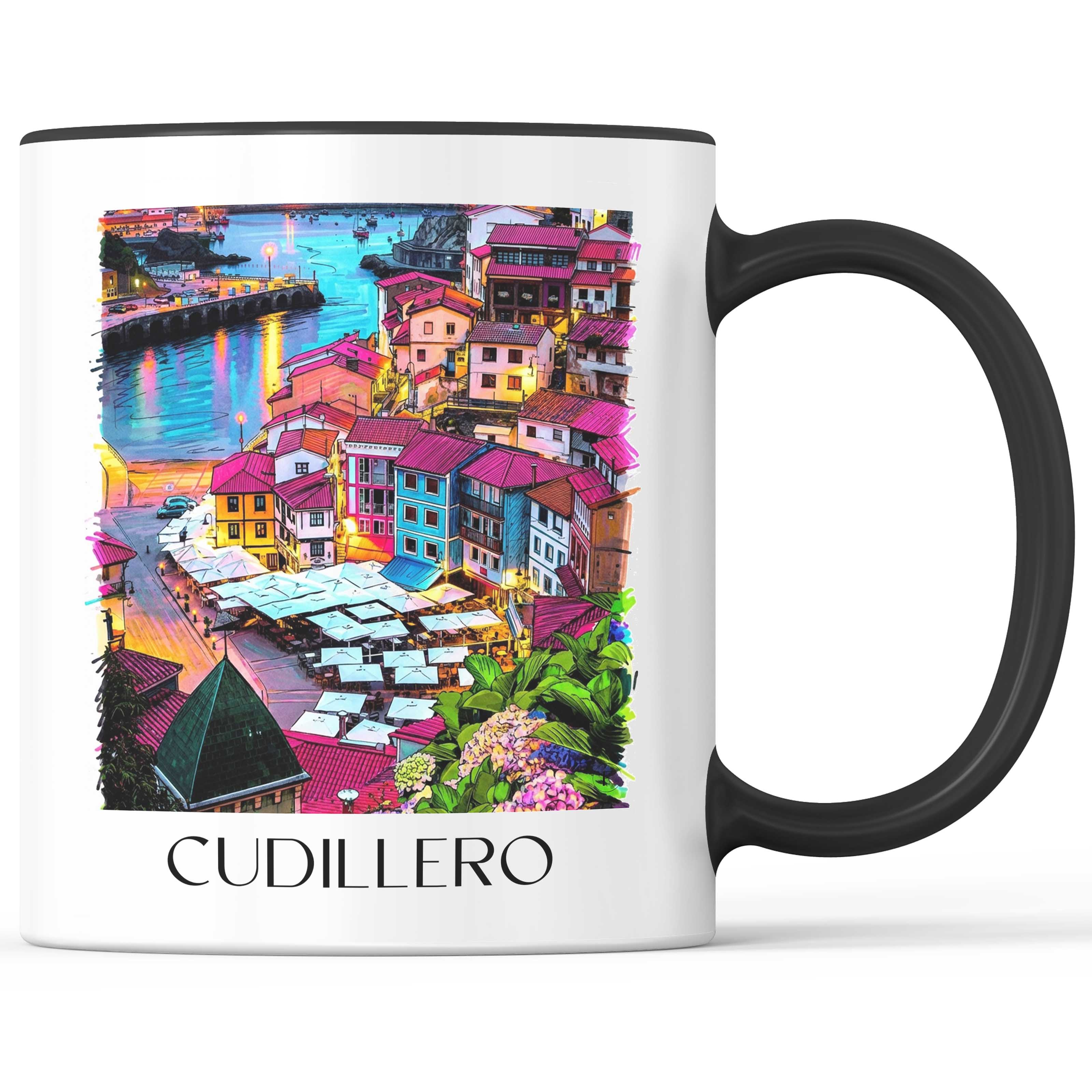 Cudillero Kaffeebecher - Spanien - Spanien Becher - Kaffeetasse im Tag Graffiti Stil - favplace