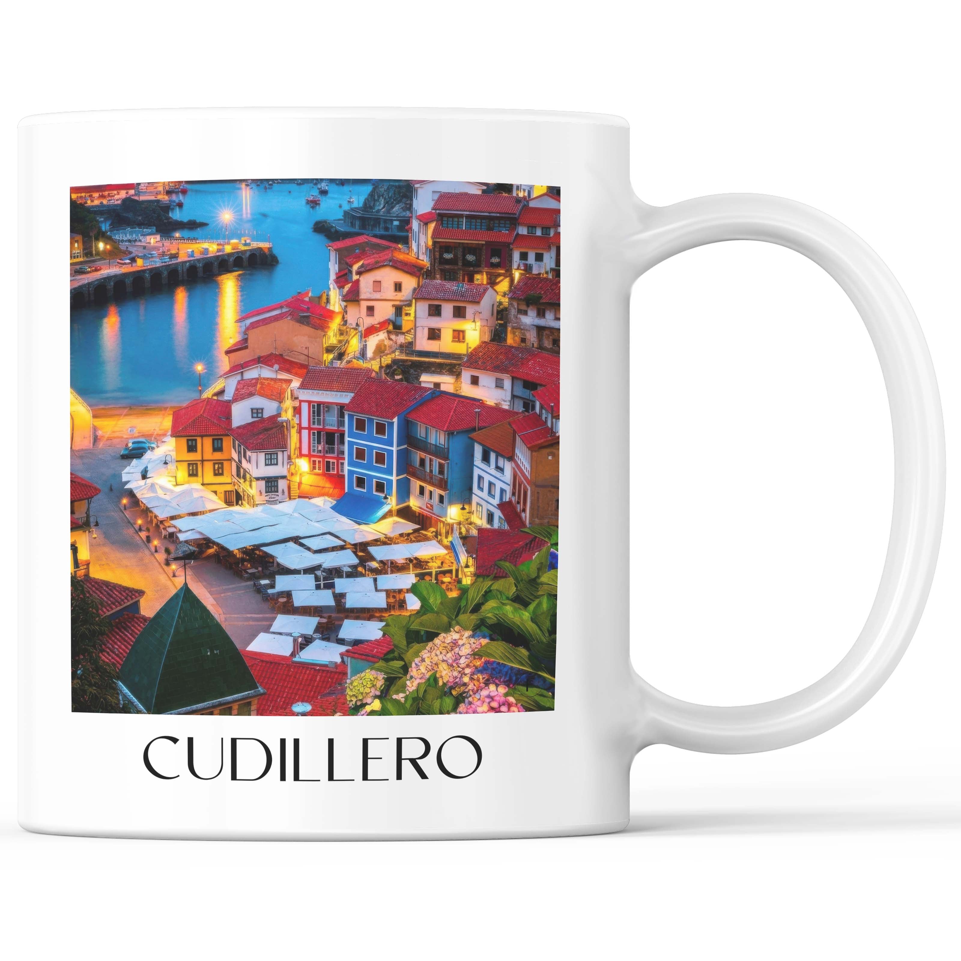 Cudillero Kaffeebecher - Spanien - Spanien Becher - Kaffeetasse im Ölgemälde Stil - favplace