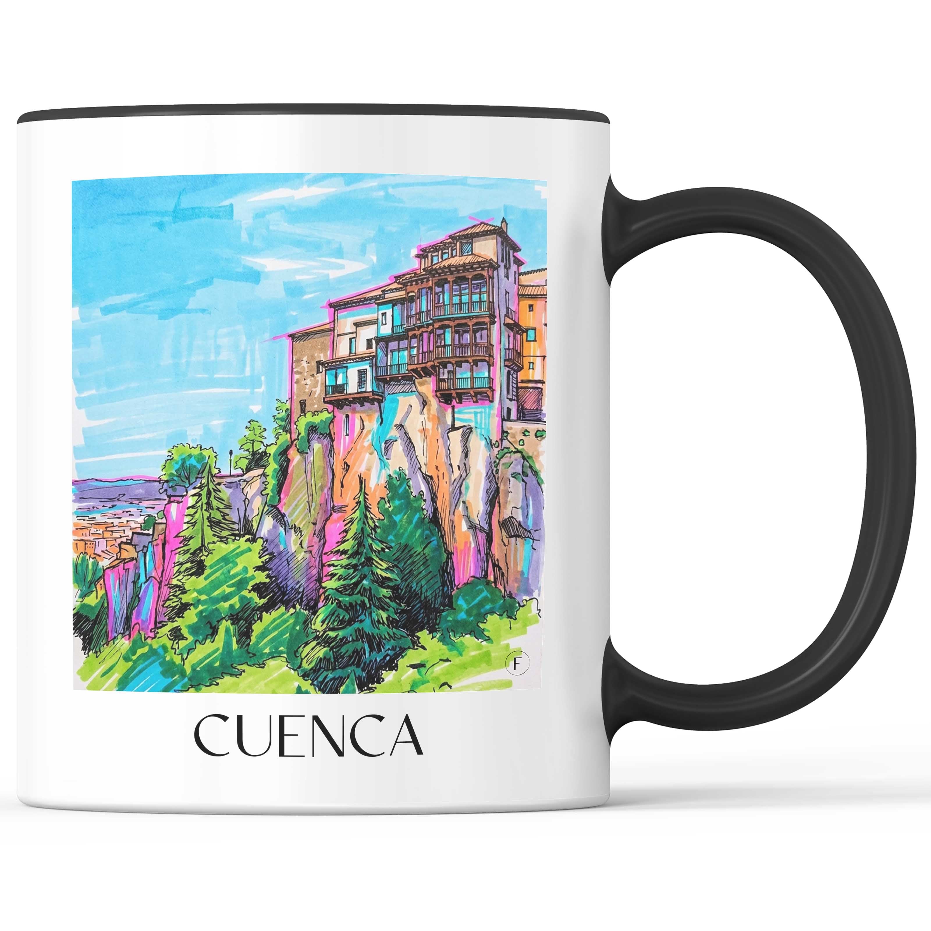 Cuenca Kaffeebecher - Spanien - Spanien Becher - Kaffeetasse im Tag Graffiti Stil - favplace