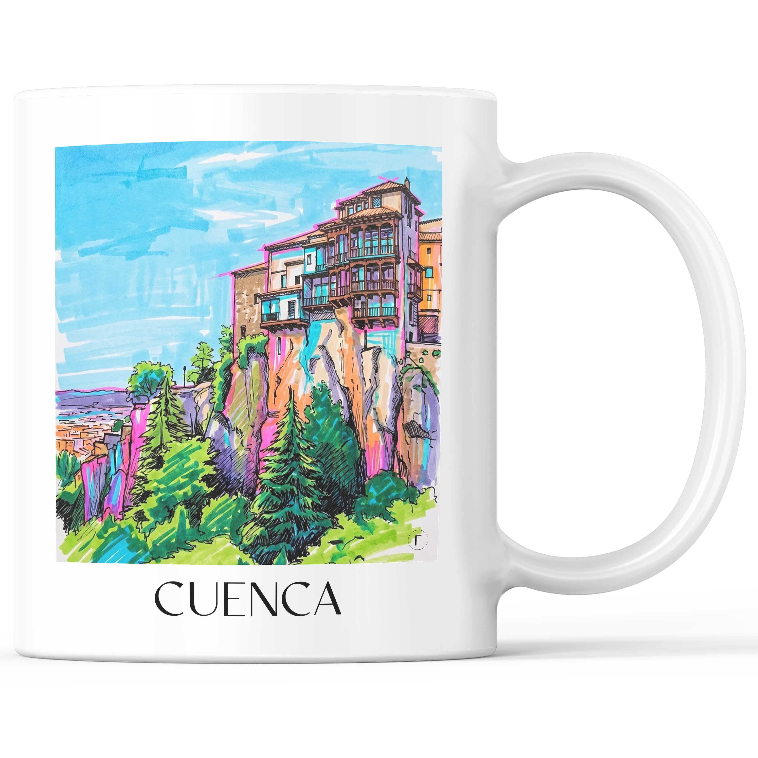 Cuenca Kaffeebecher - Spanien - Spanien Becher - Kaffeetasse im Tag Graffiti Stil - favplace