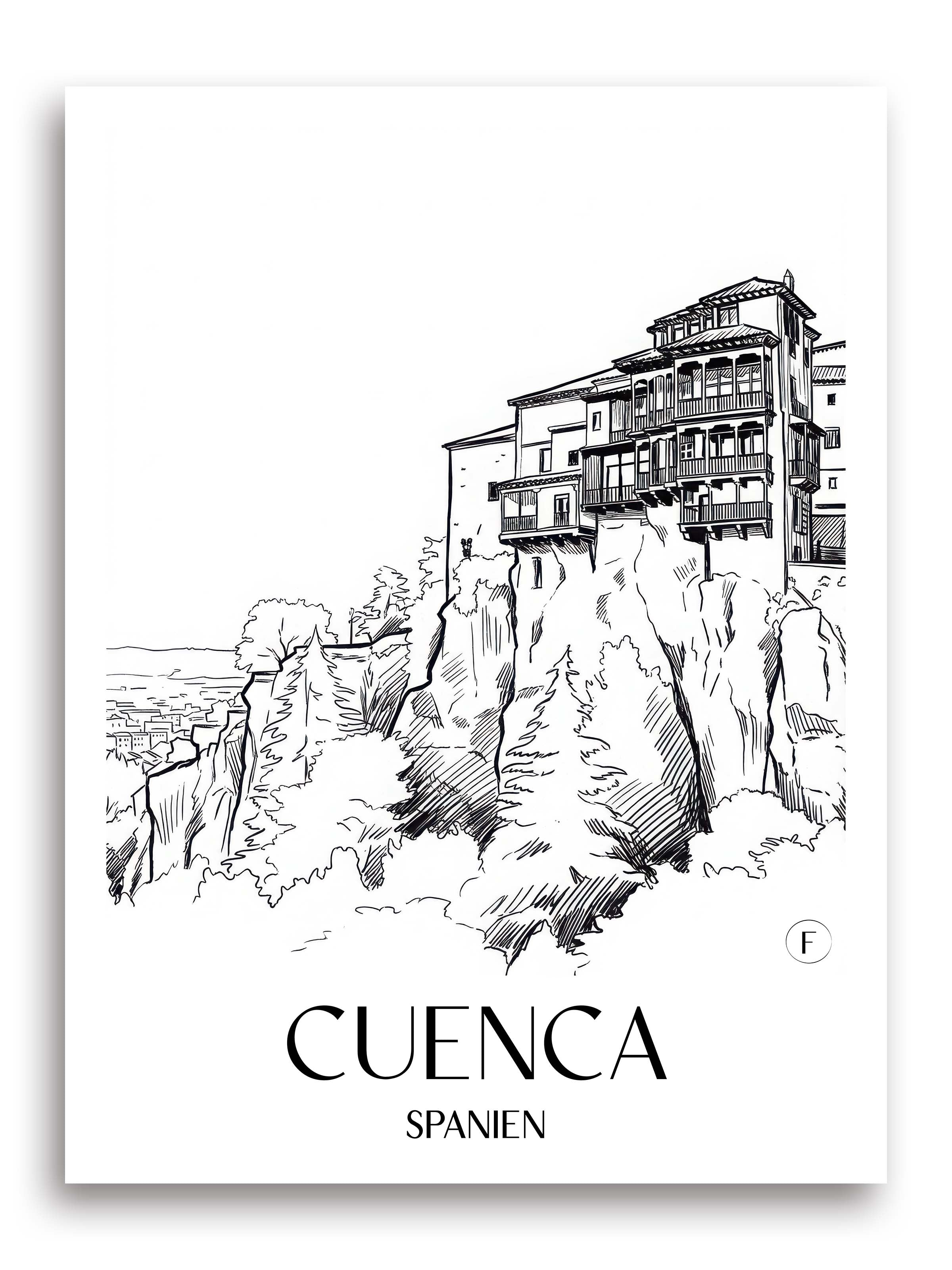 cuenca-spanien-spanien-poster-skizze