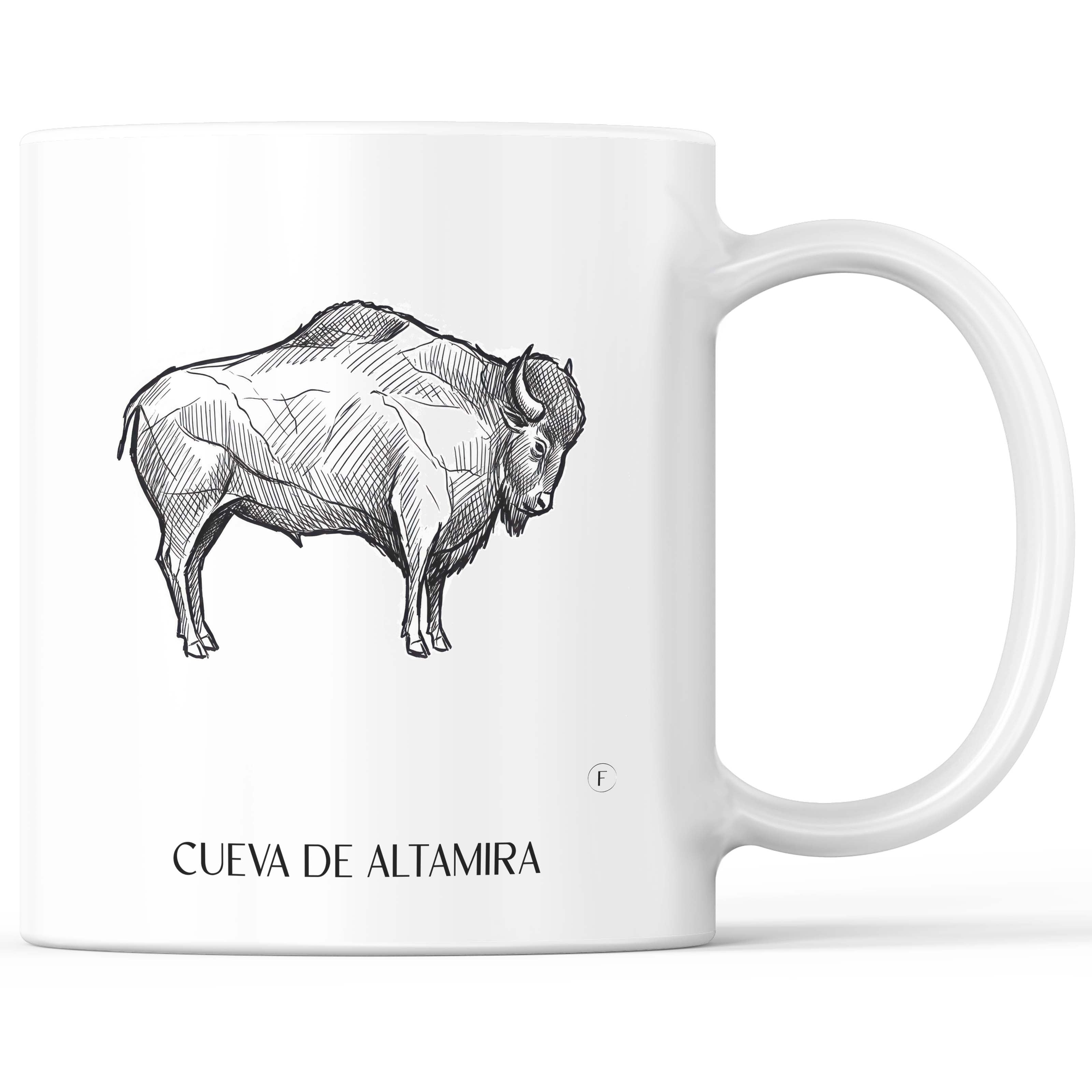 Cueva de Altamira Kaffeebecher - Spanien - Spanien Becher - Kaffeetasse im Skizze Stil - favplace