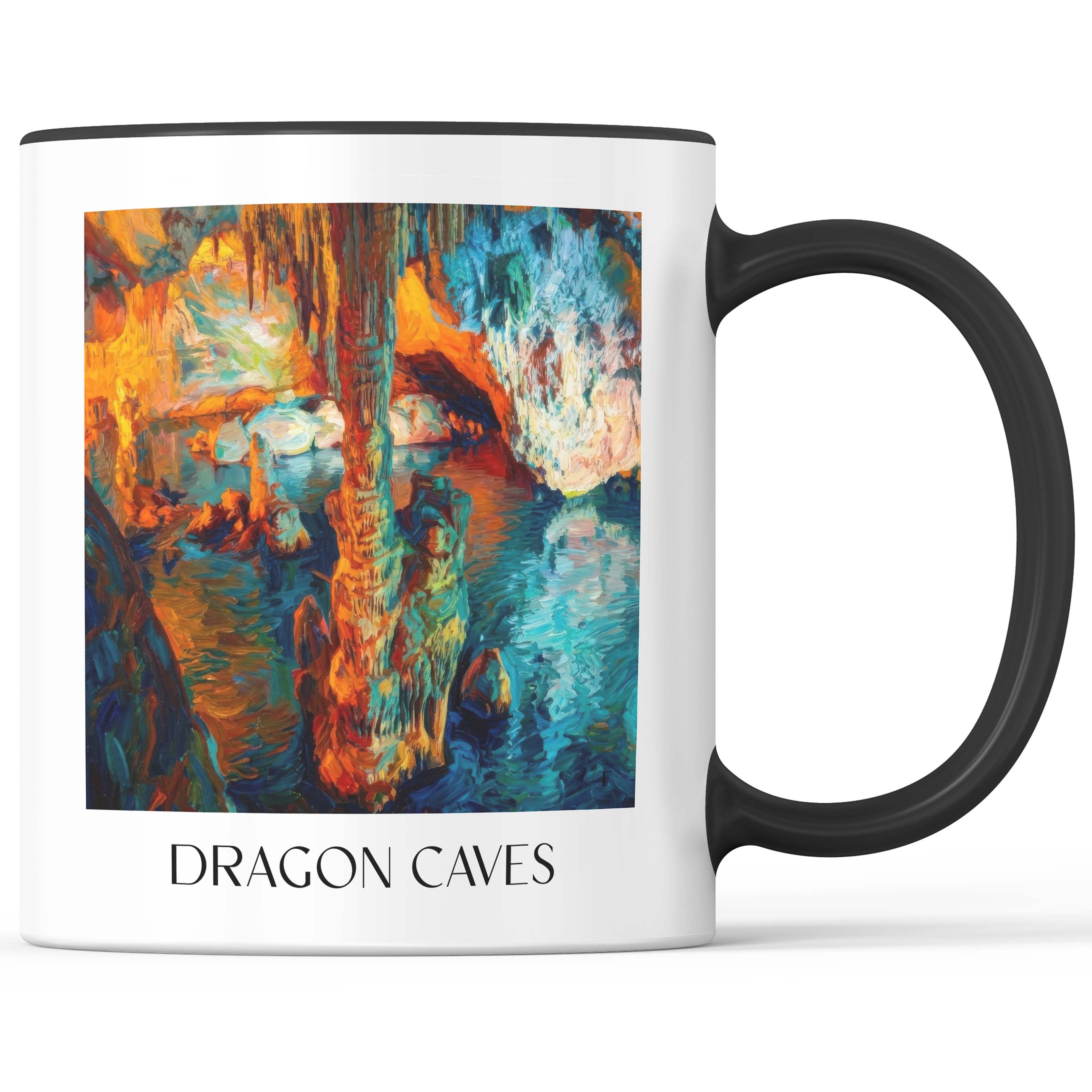 Cuevas del Drach Kaffeebecher - Mallorca - Spanien Becher - Kaffeetasse im Ölgemälde Stil - favplace