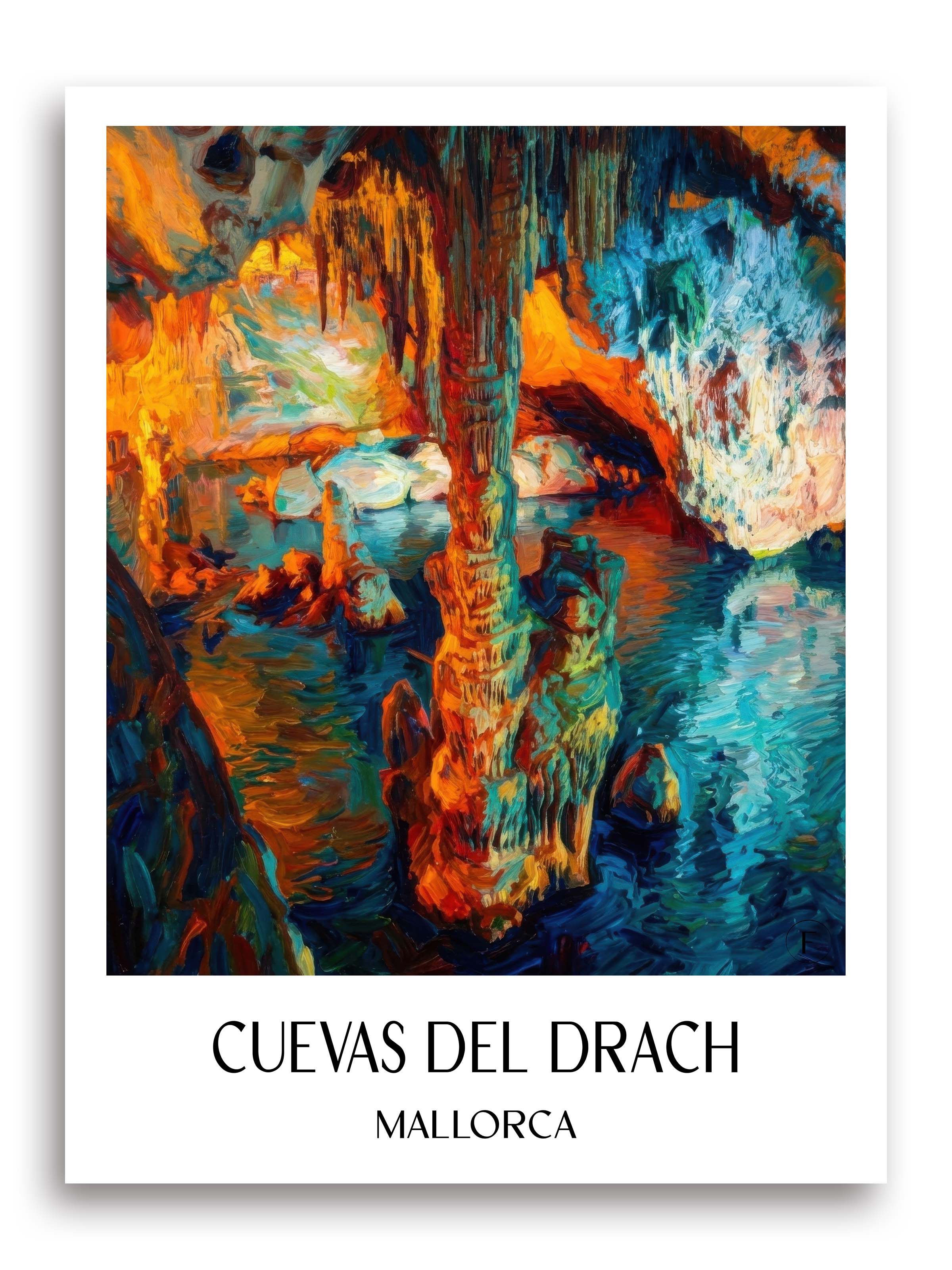 Cuevas del Drach Poster - Mallorca - Spanien Kunstdruck - Ölgemälde von A4 bis A1 - favplace