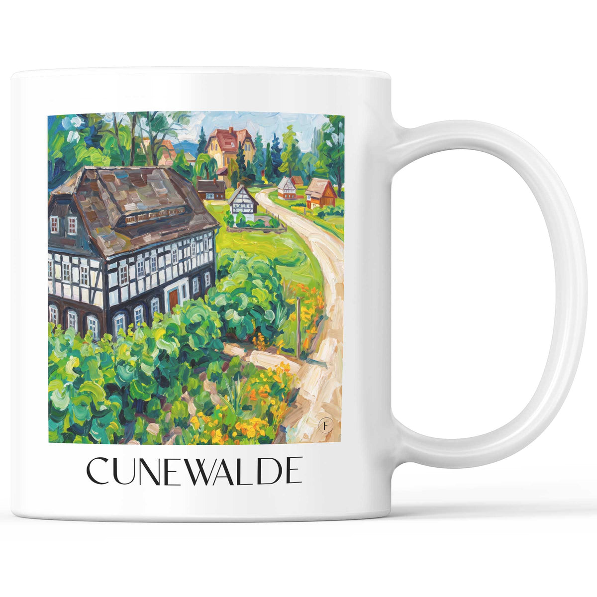 Cunewalde Kaffeebecher - Oberlausitz - Deutschland Becher - Kaffeetasse im Ölgemälde Stil