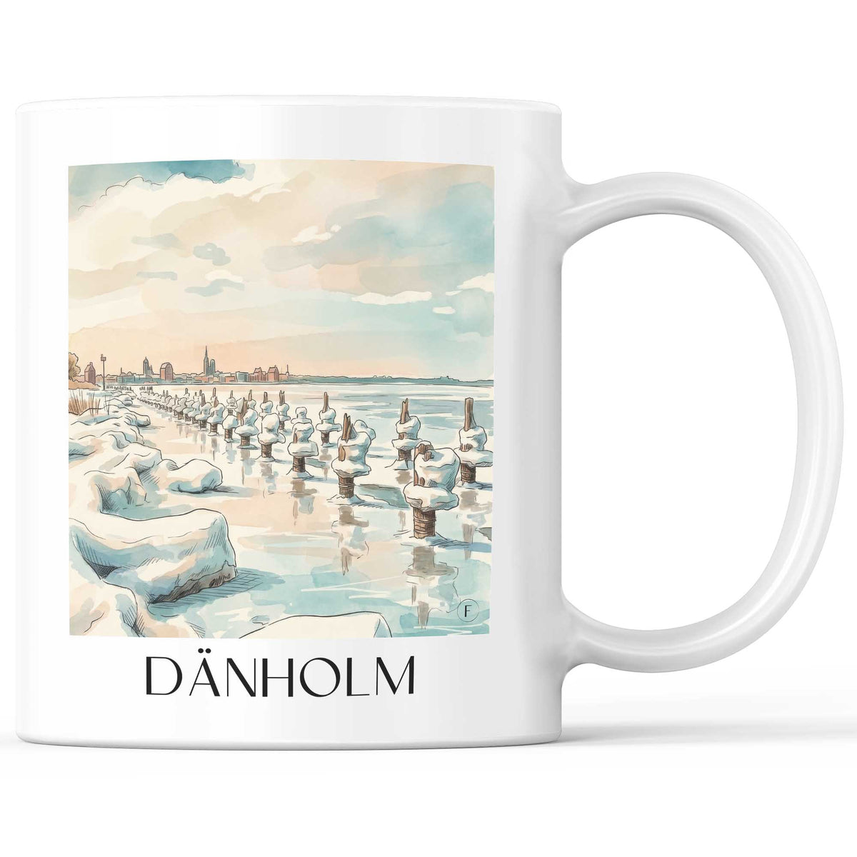 Dänholm Kaffeebecher - Stralsund - Deutschland Becher - Kaffeetasse im Aquarell Stil - favplace