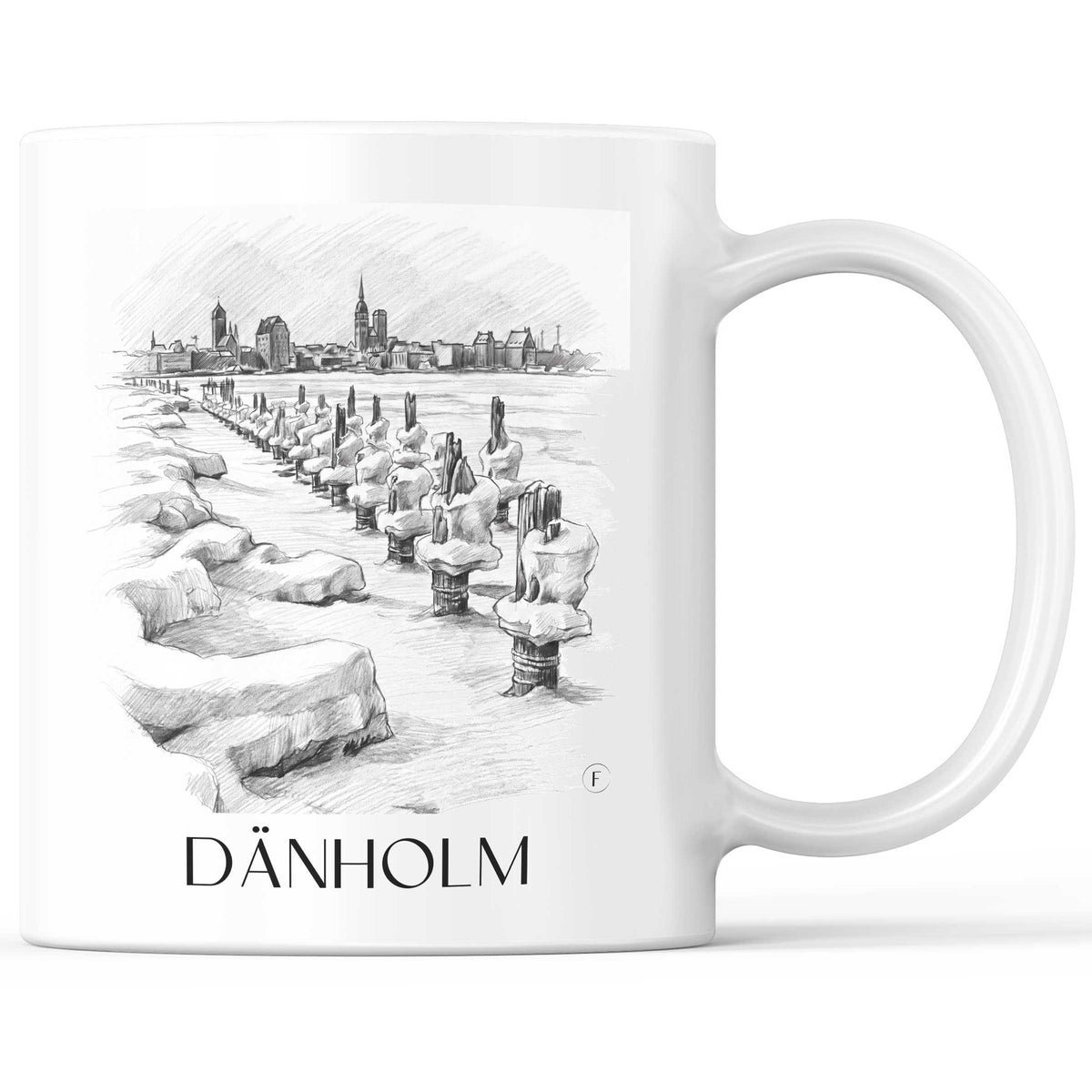 Dänholm Kaffeebecher - Stralsund - Deutschland Becher - Kaffeetasse im Zeichnung Stil