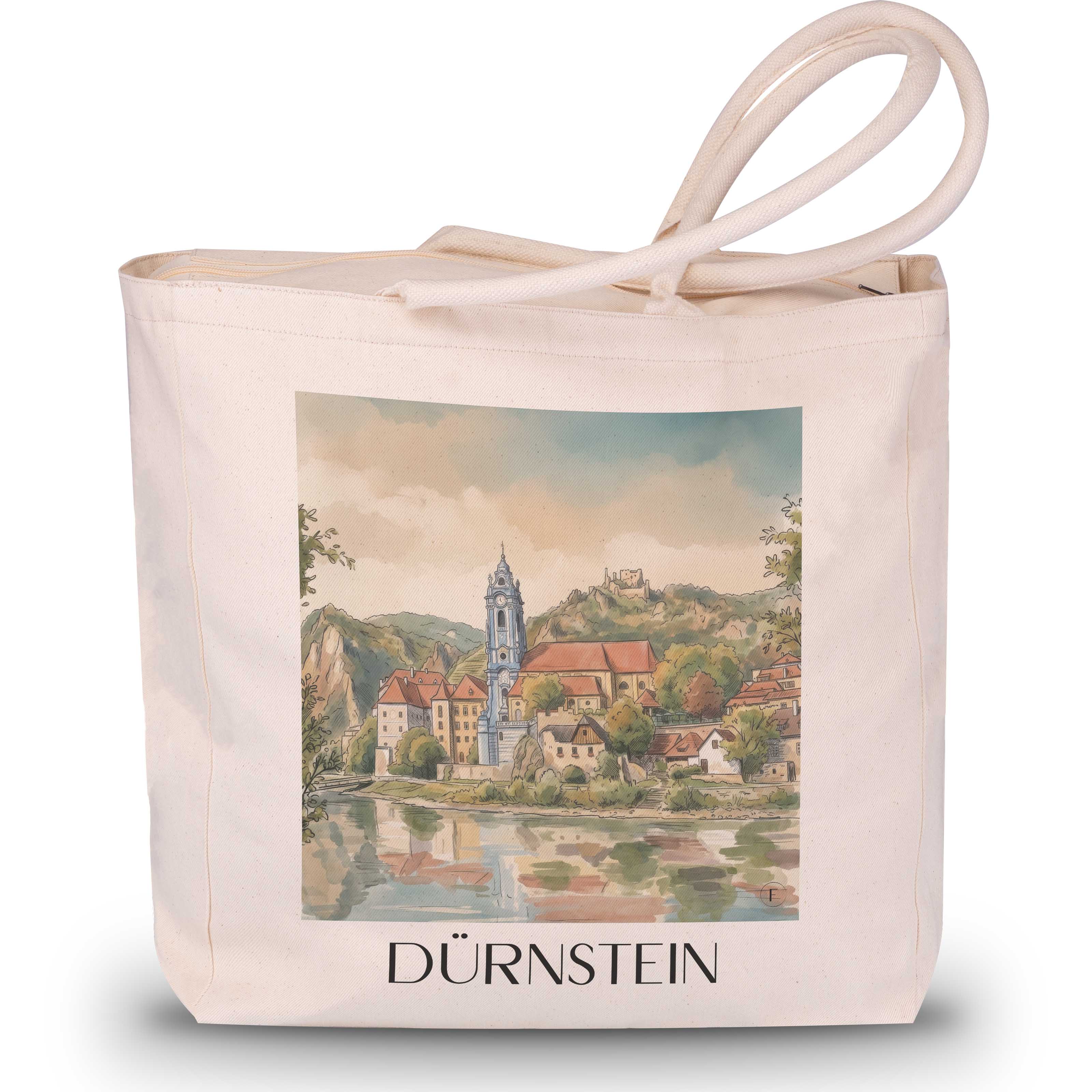 Dürnstein Shopping Tasche - Österreich - Österreich Tote Bag - Einkaufstasche im Aquarell Stil - favplace