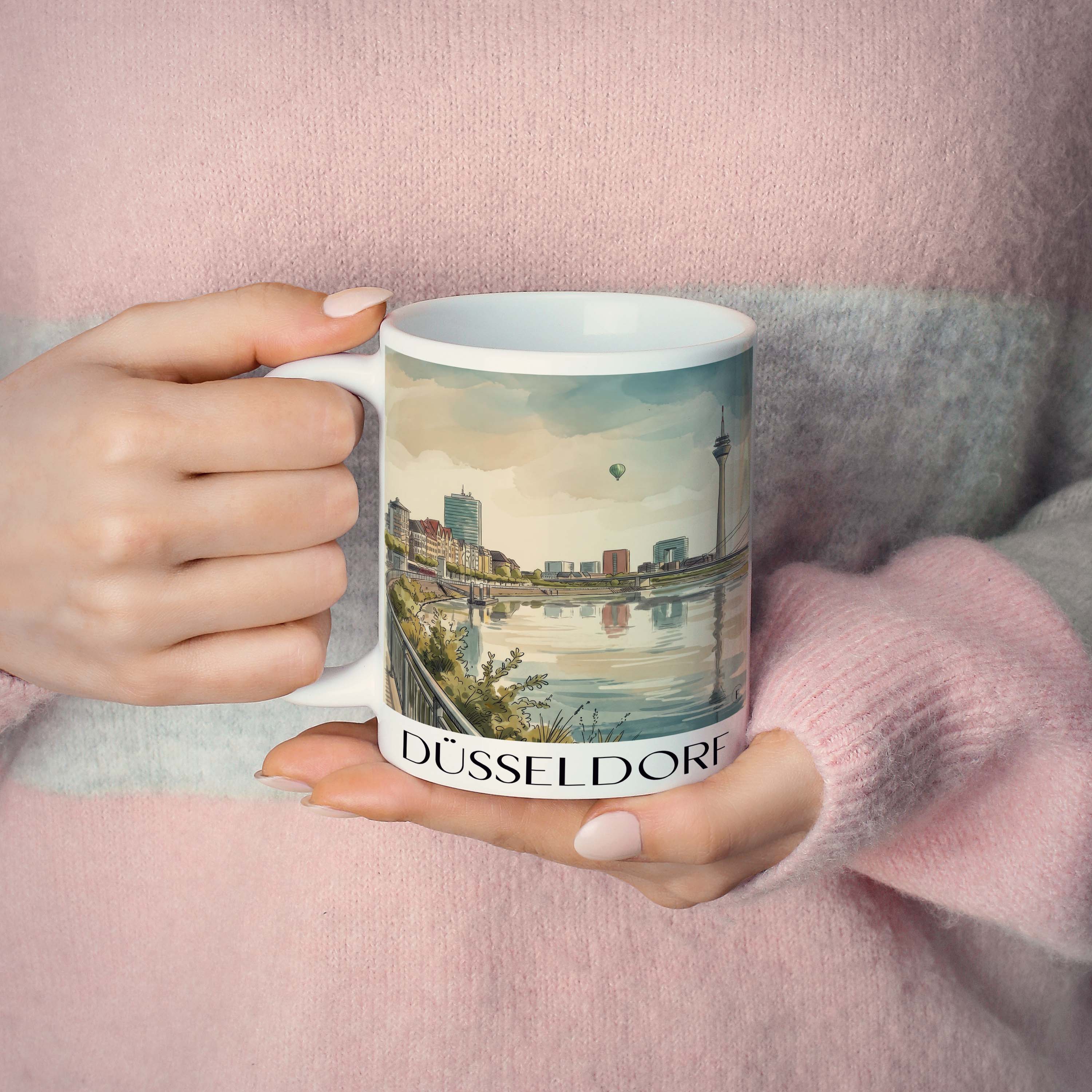 düsseldorf-deutschland-kaffeebecher-aquarell