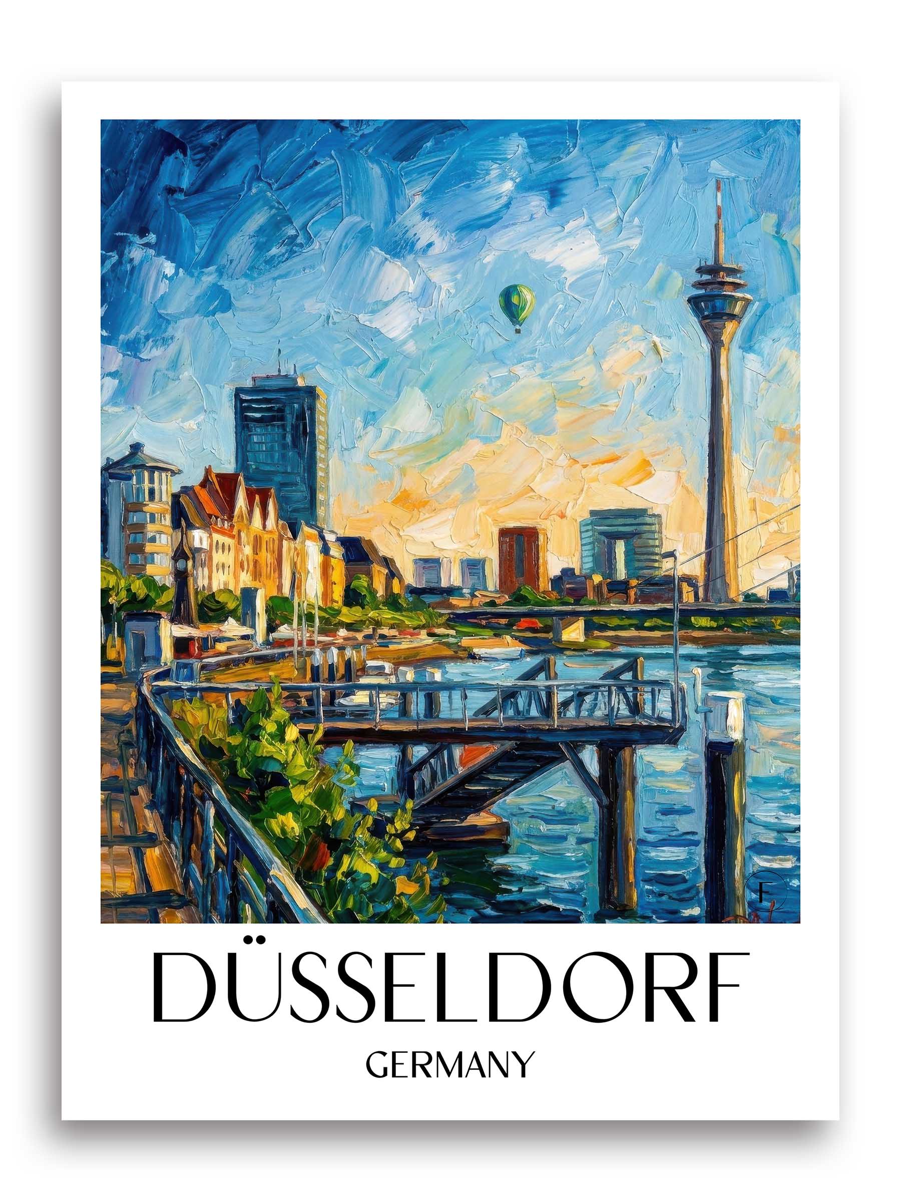 Düsseldorf Poster - - Deutschland Kunstdruck - Ölgemälde von A4 bis A1 - favplace