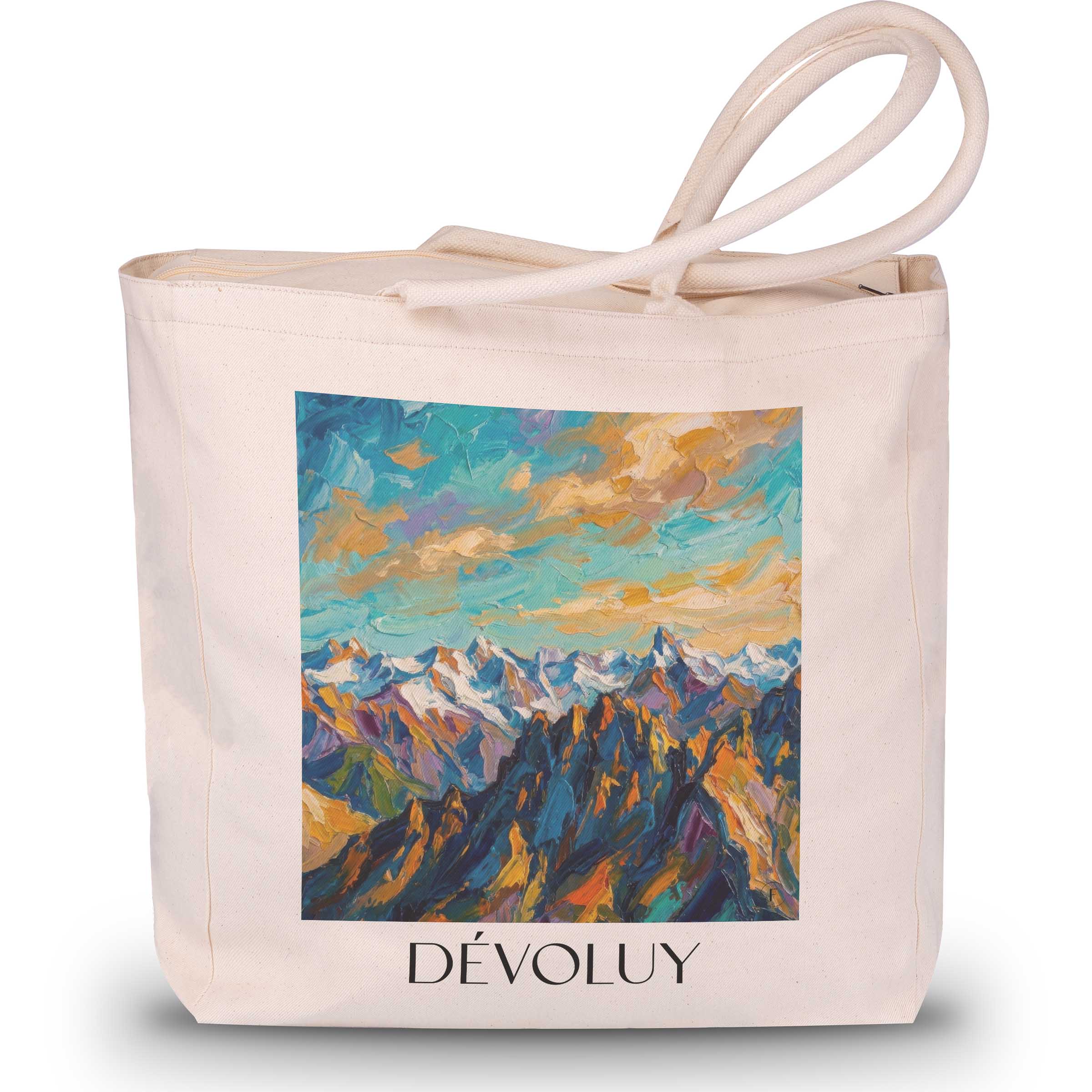 Dévoluy Shopping Tasche - Provence - Frankreich Tote Bag - Einkaufstasche im Ölgemälde Stil - favplace