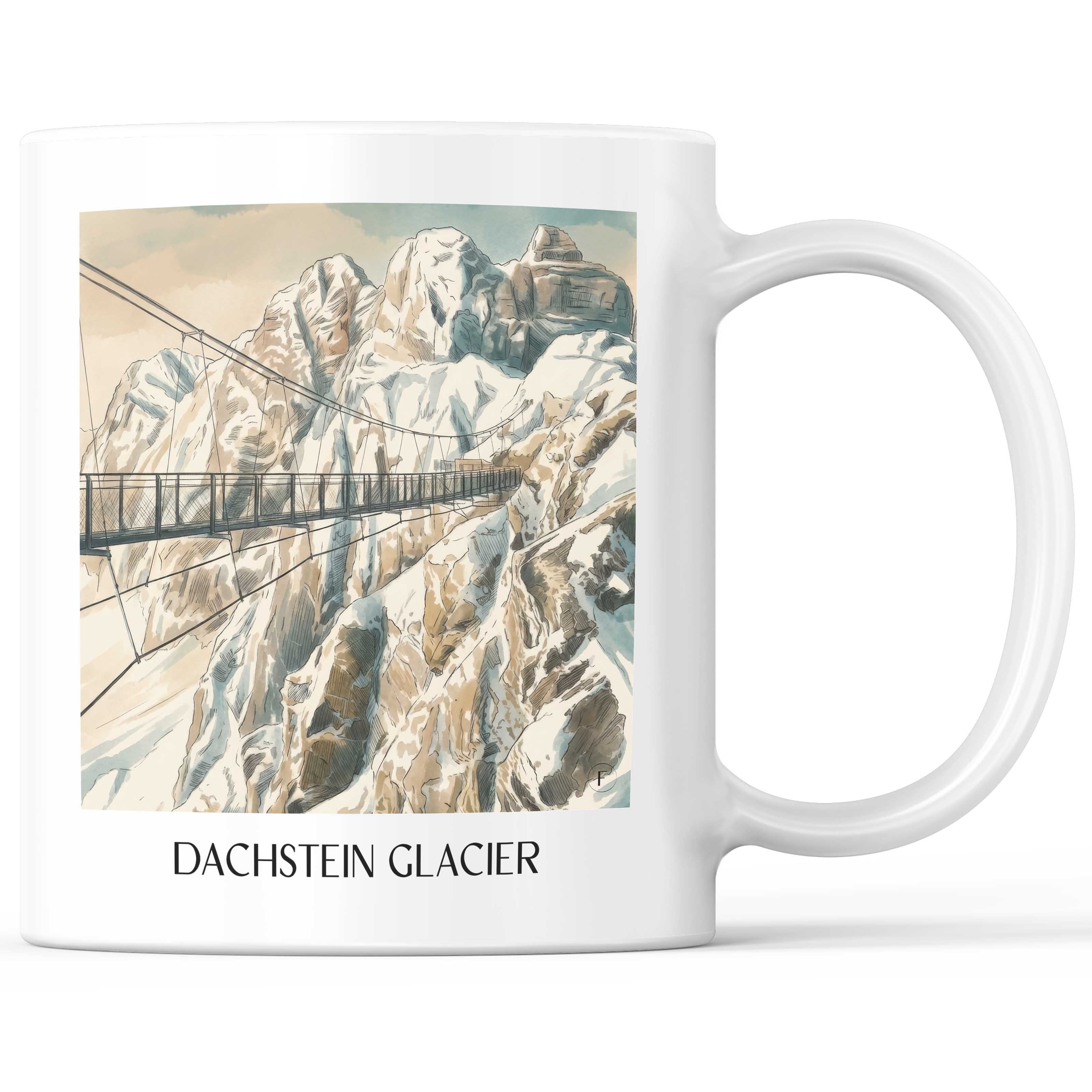 Dachstein Gletscher Kaffeebecher - Österreich - Österreich Becher - Kaffeetasse im Aquarell Stil - favplace