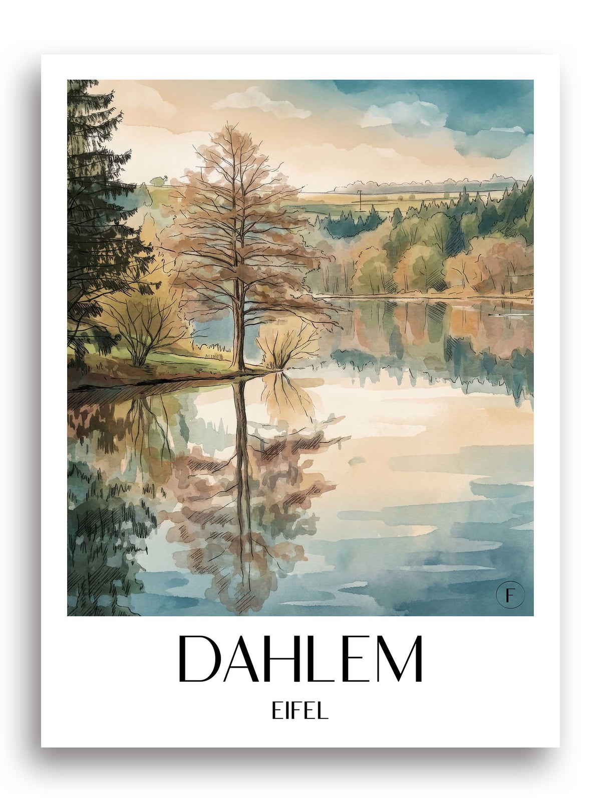 dahlem-eifel-deutschland-poster-aquarell