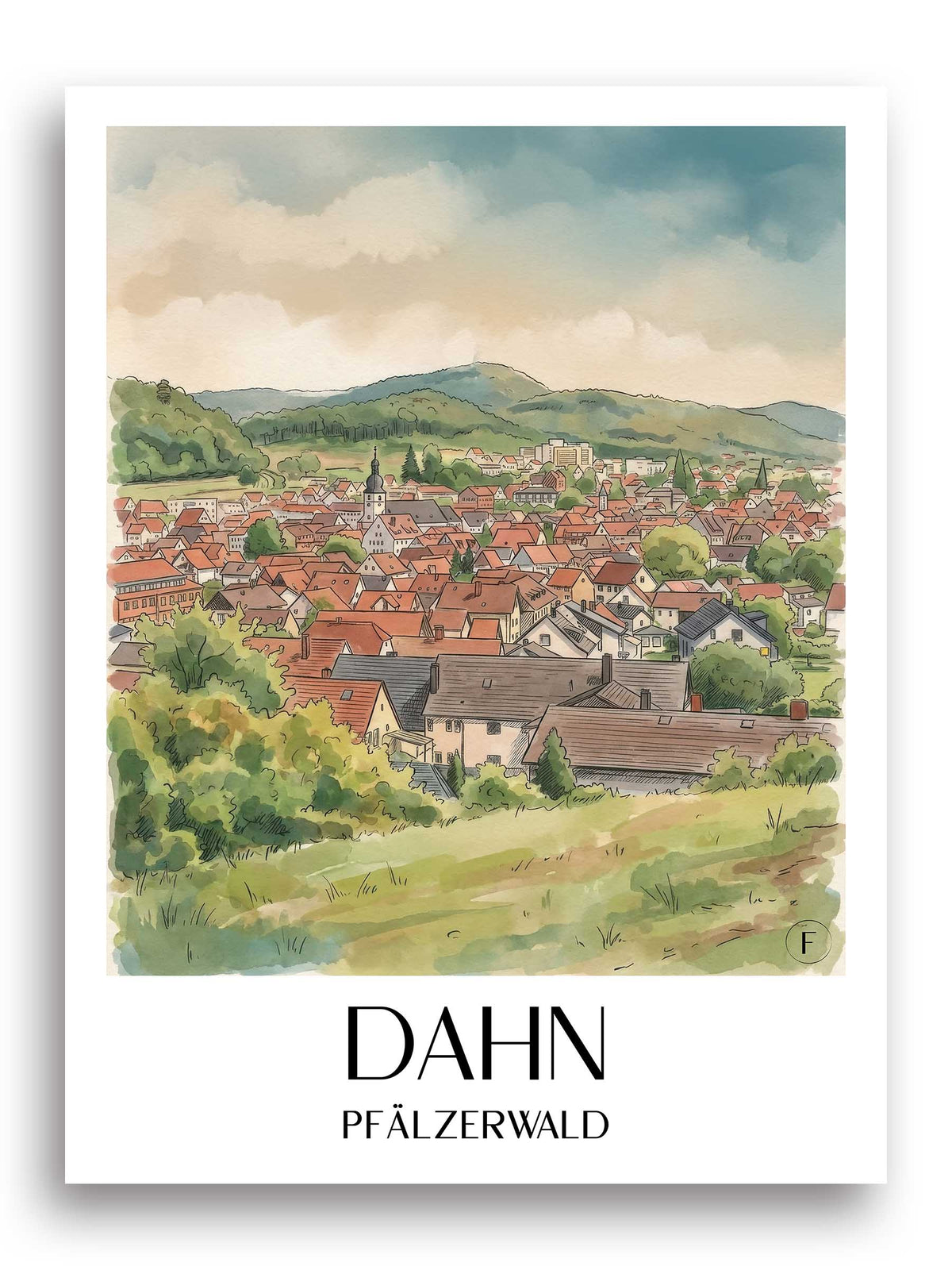 dahn-pfälzerwald-deutschland-poster-aquarell