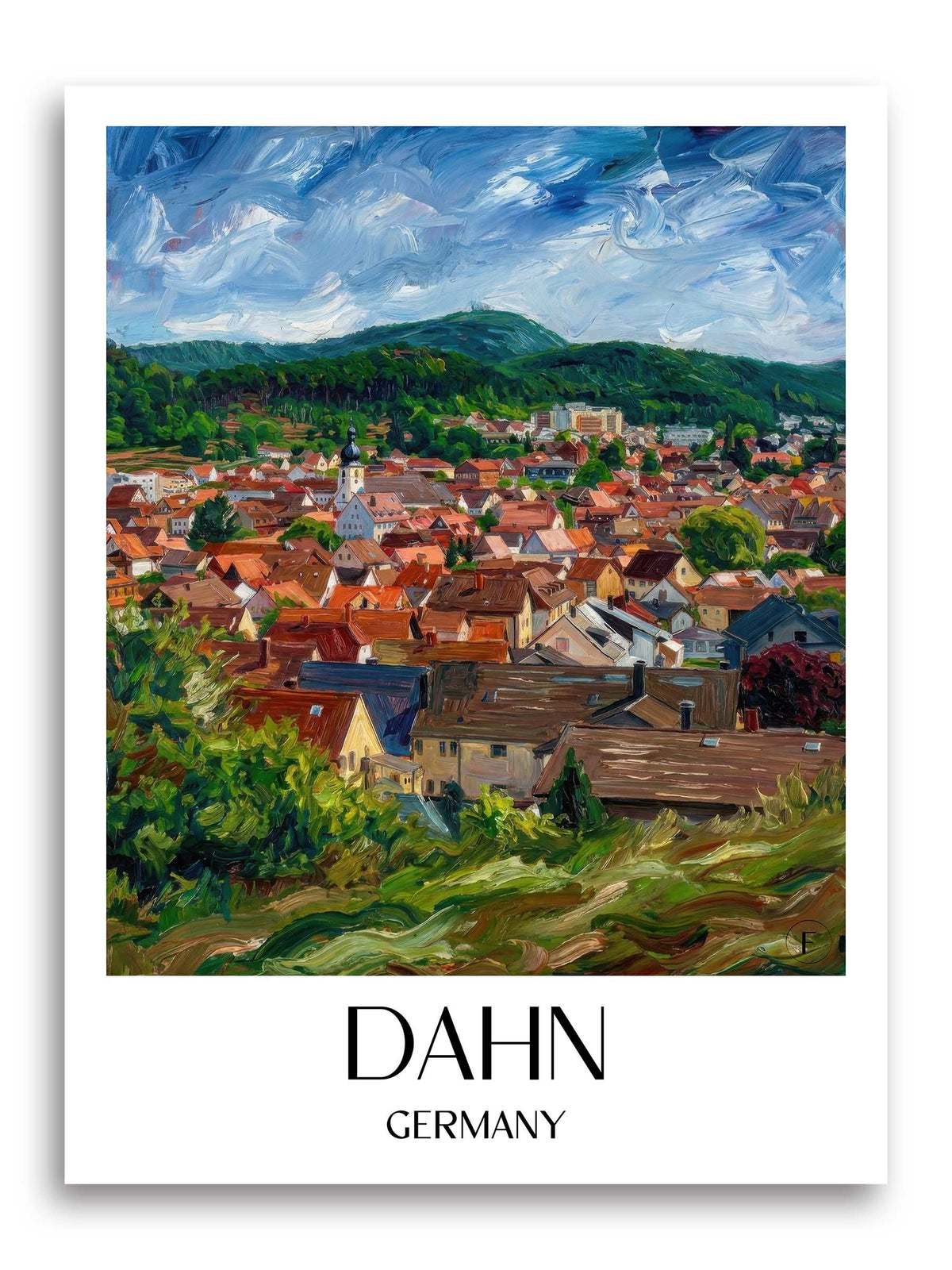 Dahn Poster - Pfälzerwald - Deutschland Kunstdruck - Ölgemälde von A4 bis A1 - favplace