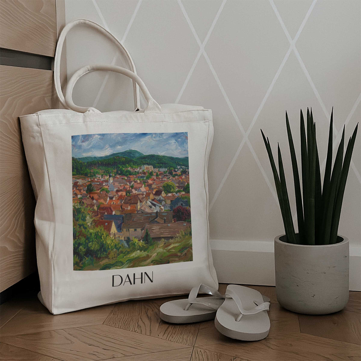dahn-pfälzerwald-deutschland-einkaufstasche-oil-painting-oelgemaelde