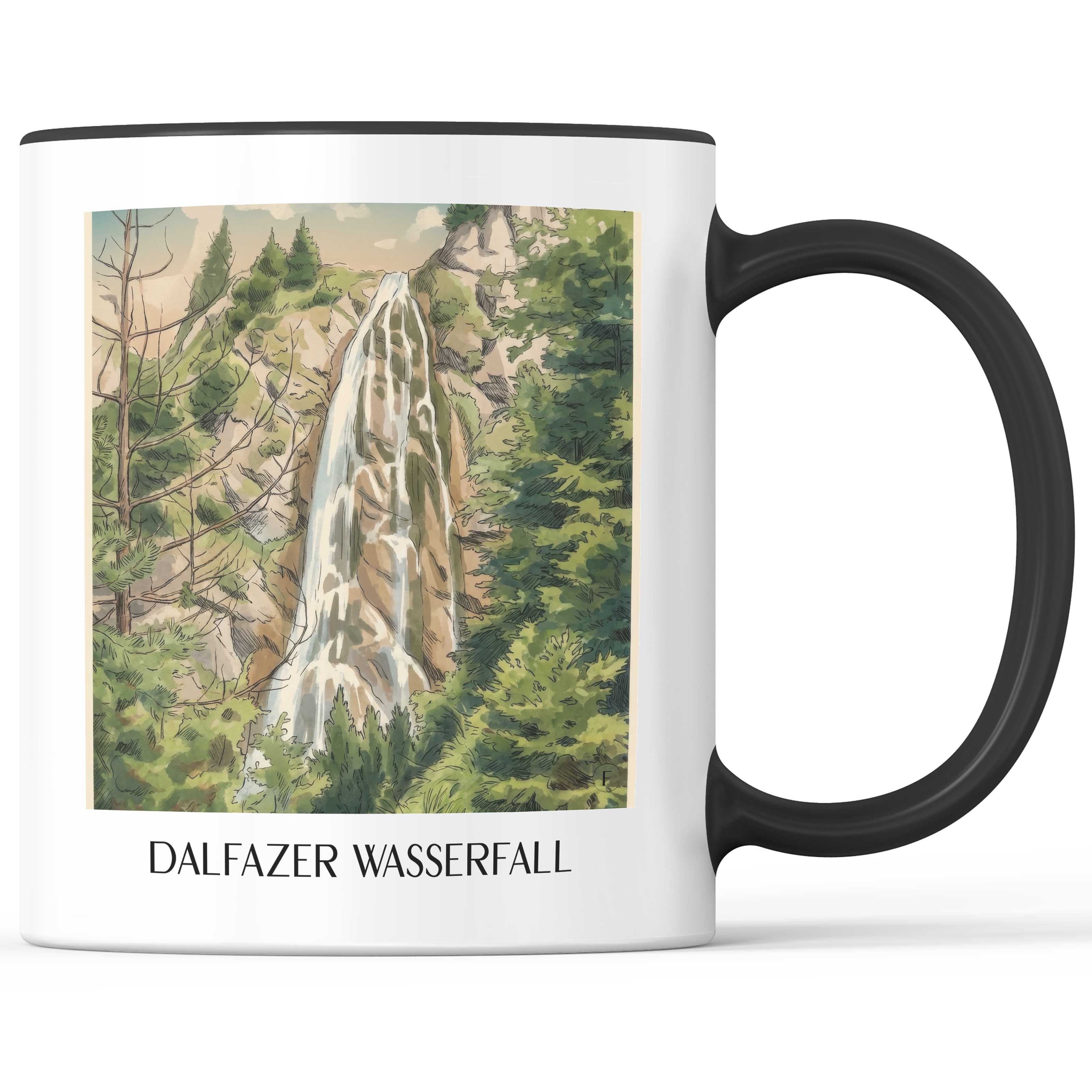 dalfazer-wasserfall-tirol-österreich-kaffeebecher-aquarell