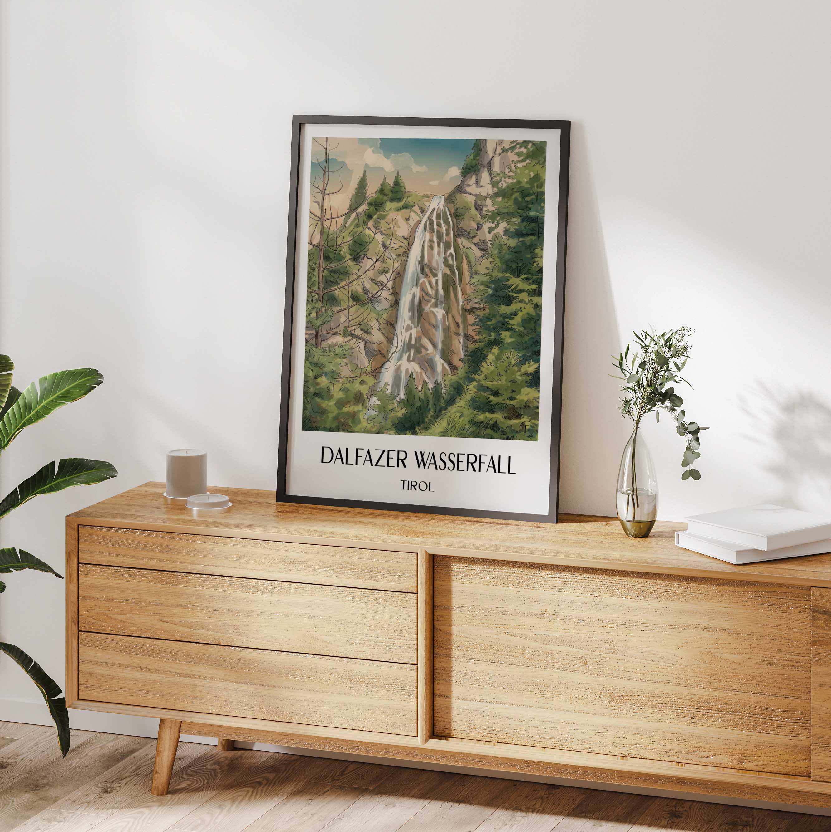 dalfazer-wasserfall-tirol-österreich-poster-aquarell