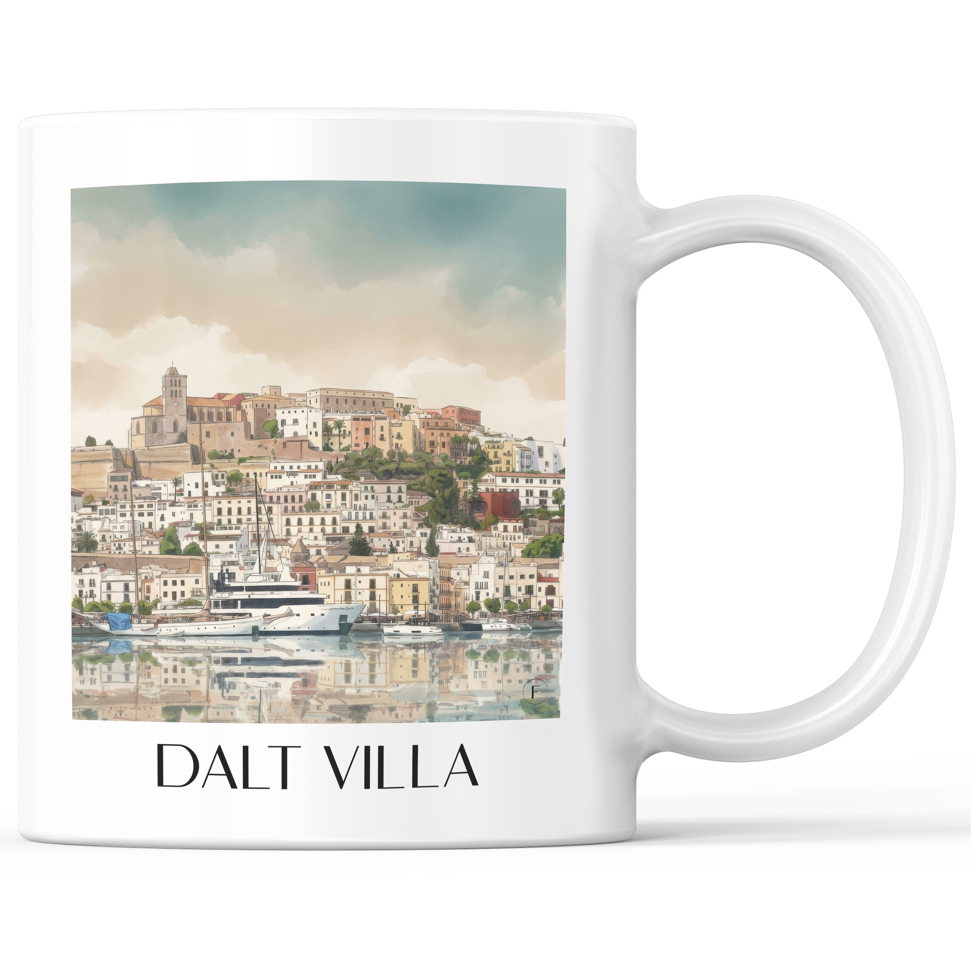 Dalt Vila Kaffeebecher - Ibiza - Spanien Becher - Kaffeetasse im Aquarell Stil - favplace