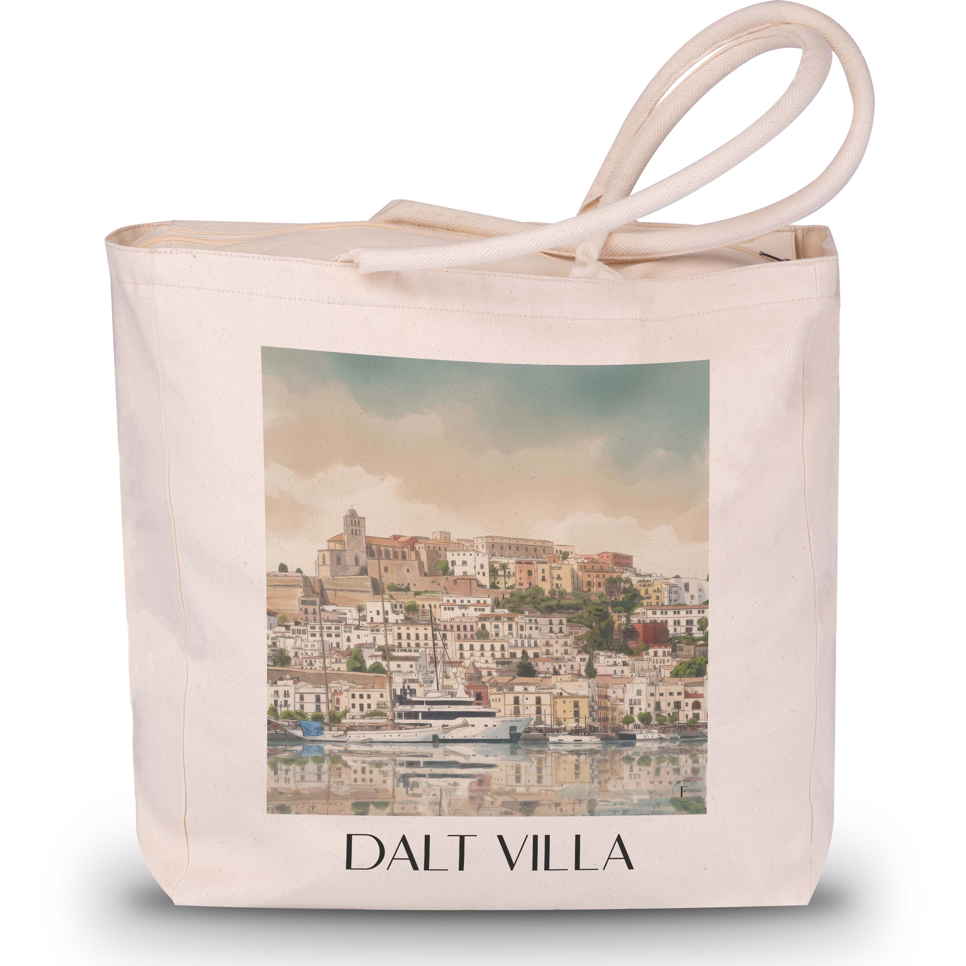 Dalt Vila Shopping Tasche - Ibiza - Spanien Tote Bag - Einkaufstasche im Aquarell Stil - favplace