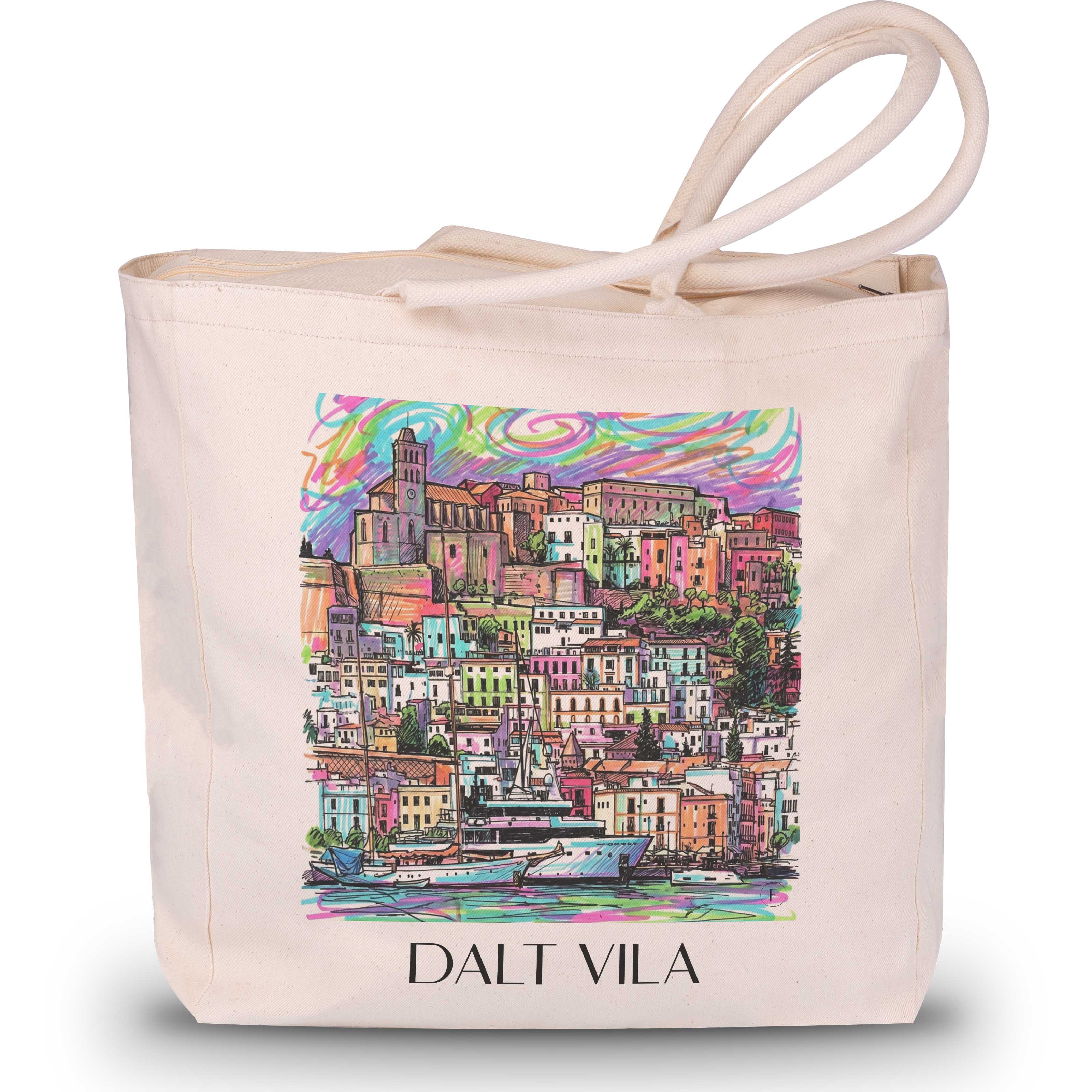 Dalt Vila Shopping Tasche - Ibiza - Spanien Tote Bag - Einkaufstasche im Tag Graffiti Stil - favplace