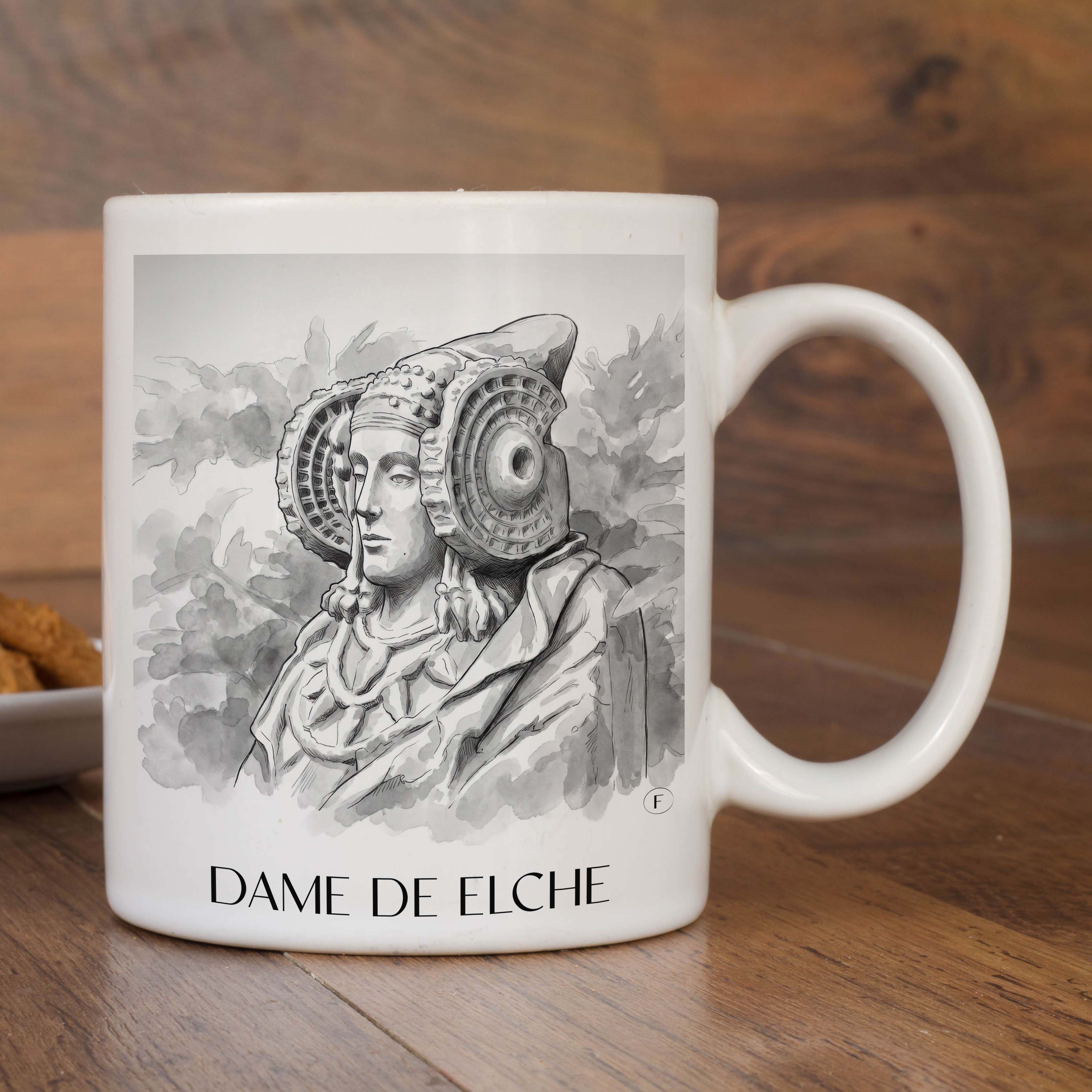 dama-de-elche-spanien-spanien-kaffeebecher-aquarell-schwarz-weiss