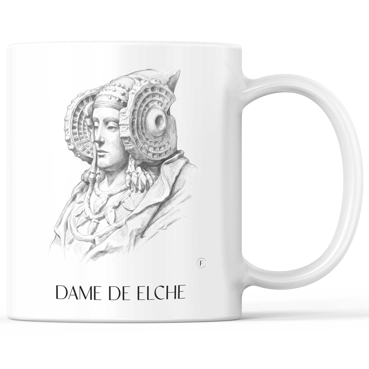 Dama de Elche Kaffeebecher - Spanien - Spanien Becher - Kaffeetasse im Zeichnung Stil - favplace