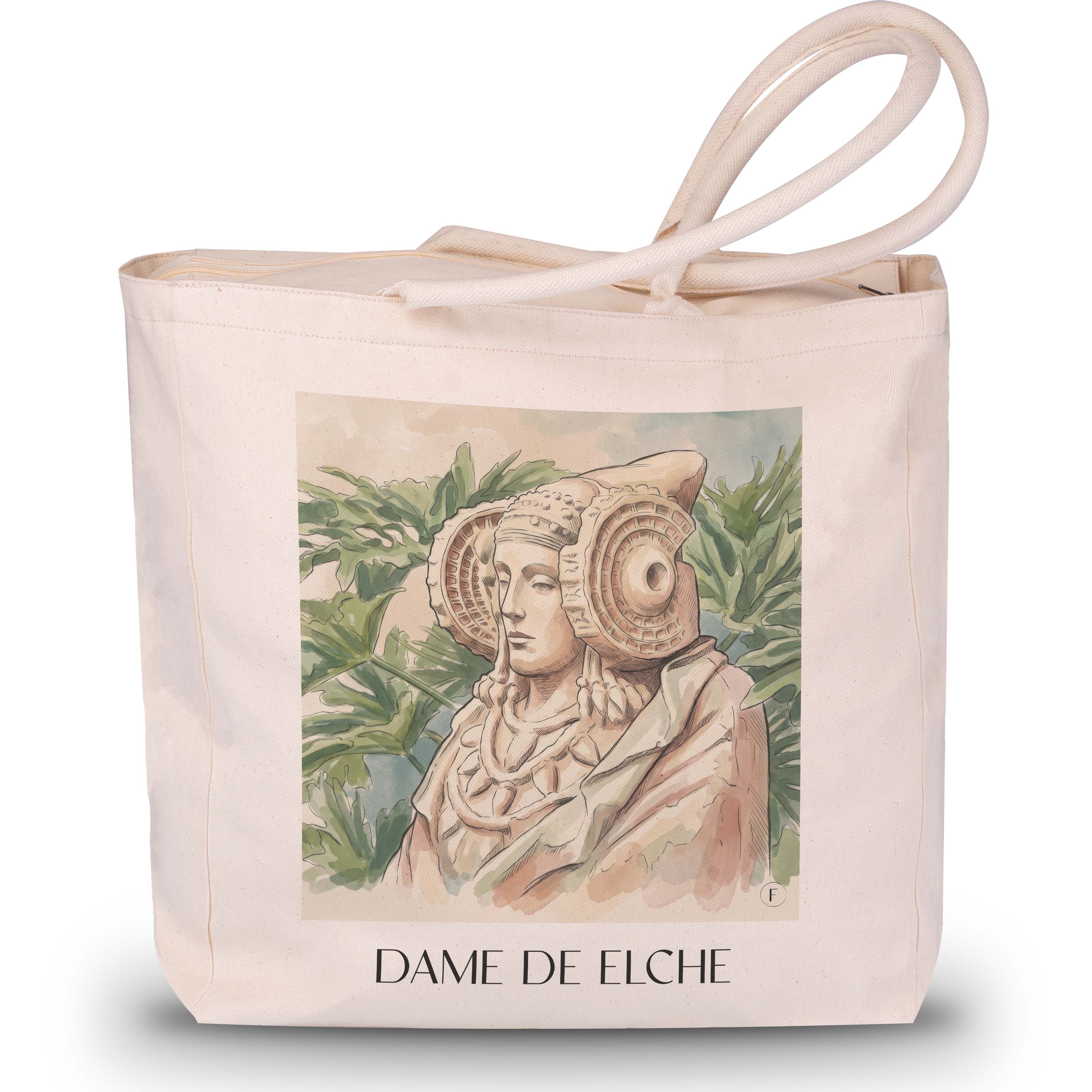dama-de-elche-spanien-spanien-einkaufstasche-aquarell